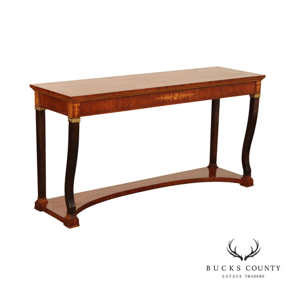 Empire Style Two-Tier Banded Mahogany Console Table
