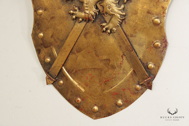 Medieval Style Iron Shield Wall Decor
