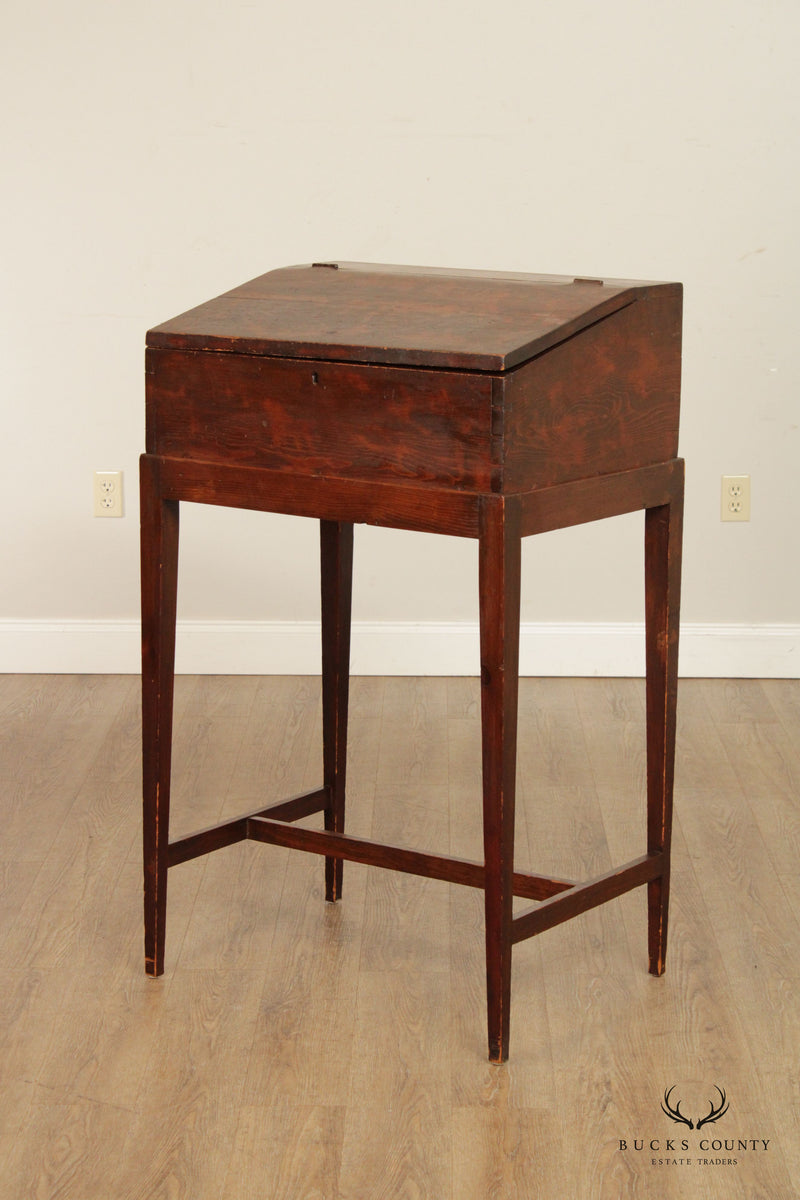 Antique 19th C. Early American School Master's Writing Desk