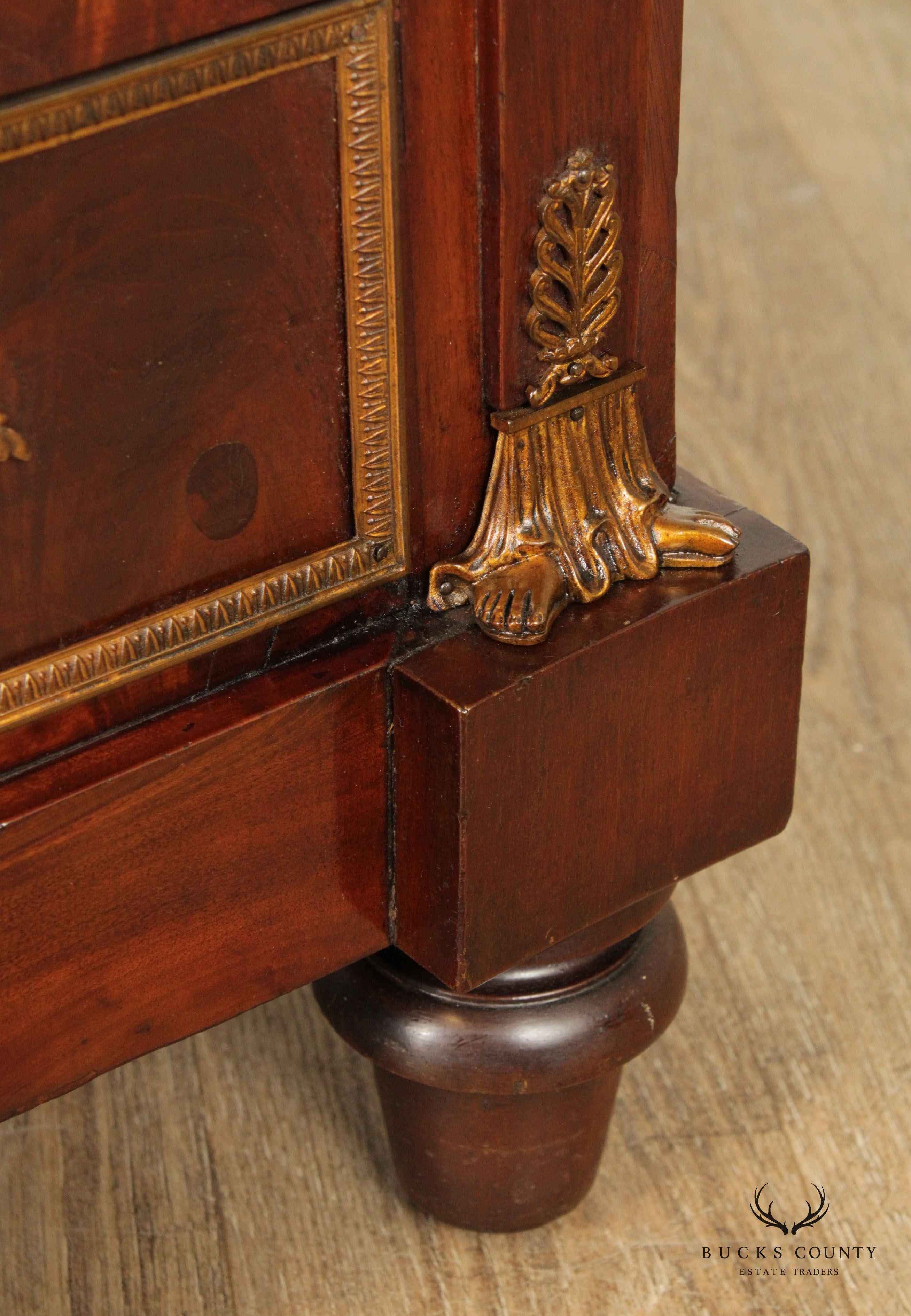 French Empire Style Gilt Bronze Mounted Mahogany Secretaire a Abattant