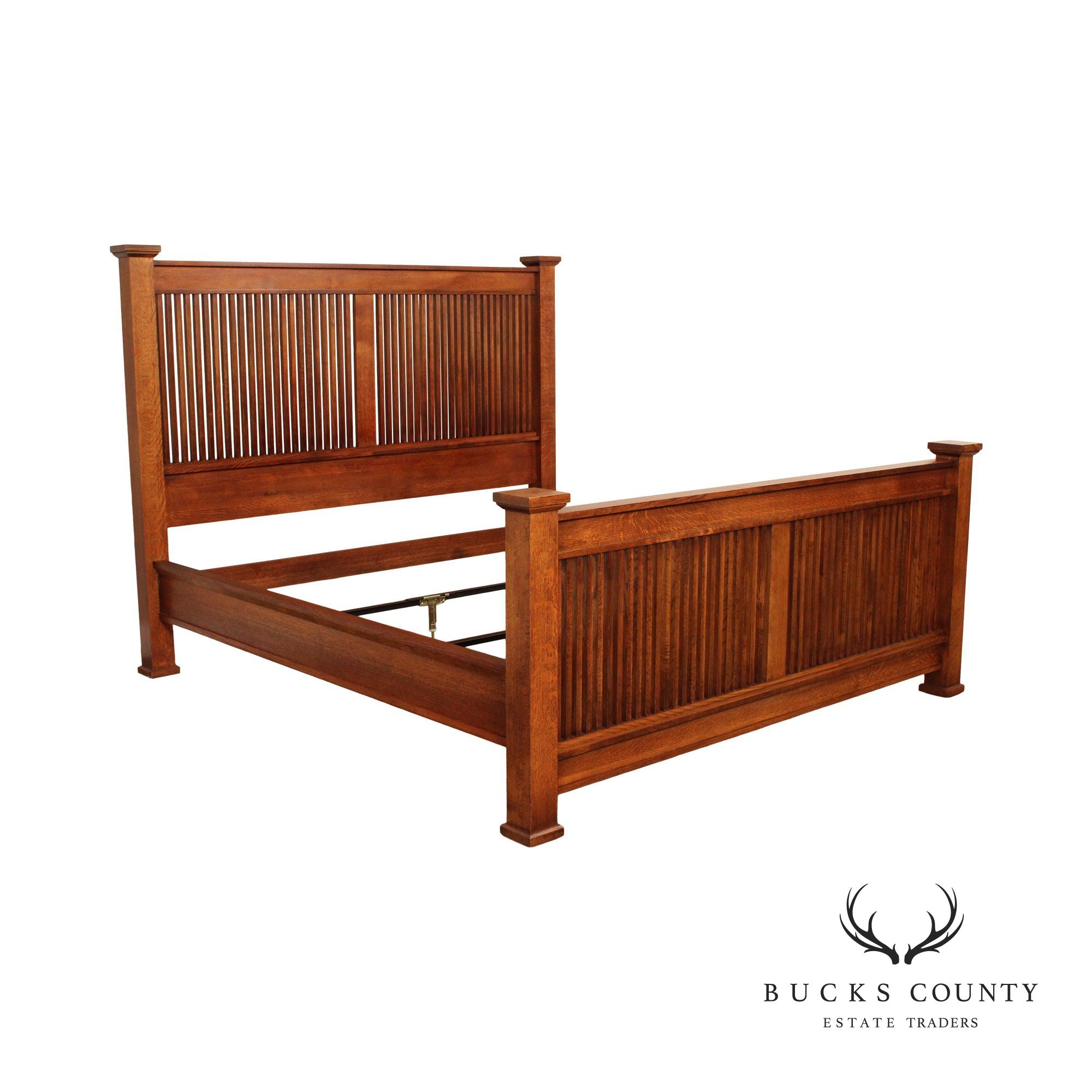 Stickley Mission Collection King Size Oak Prairie Bed