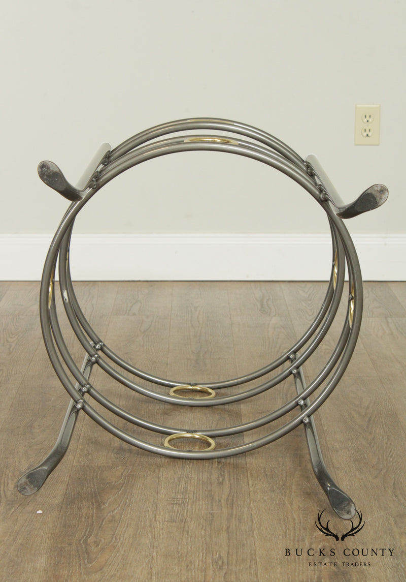 Charleston Forge Pair Circular Iron & Brass Table Bases