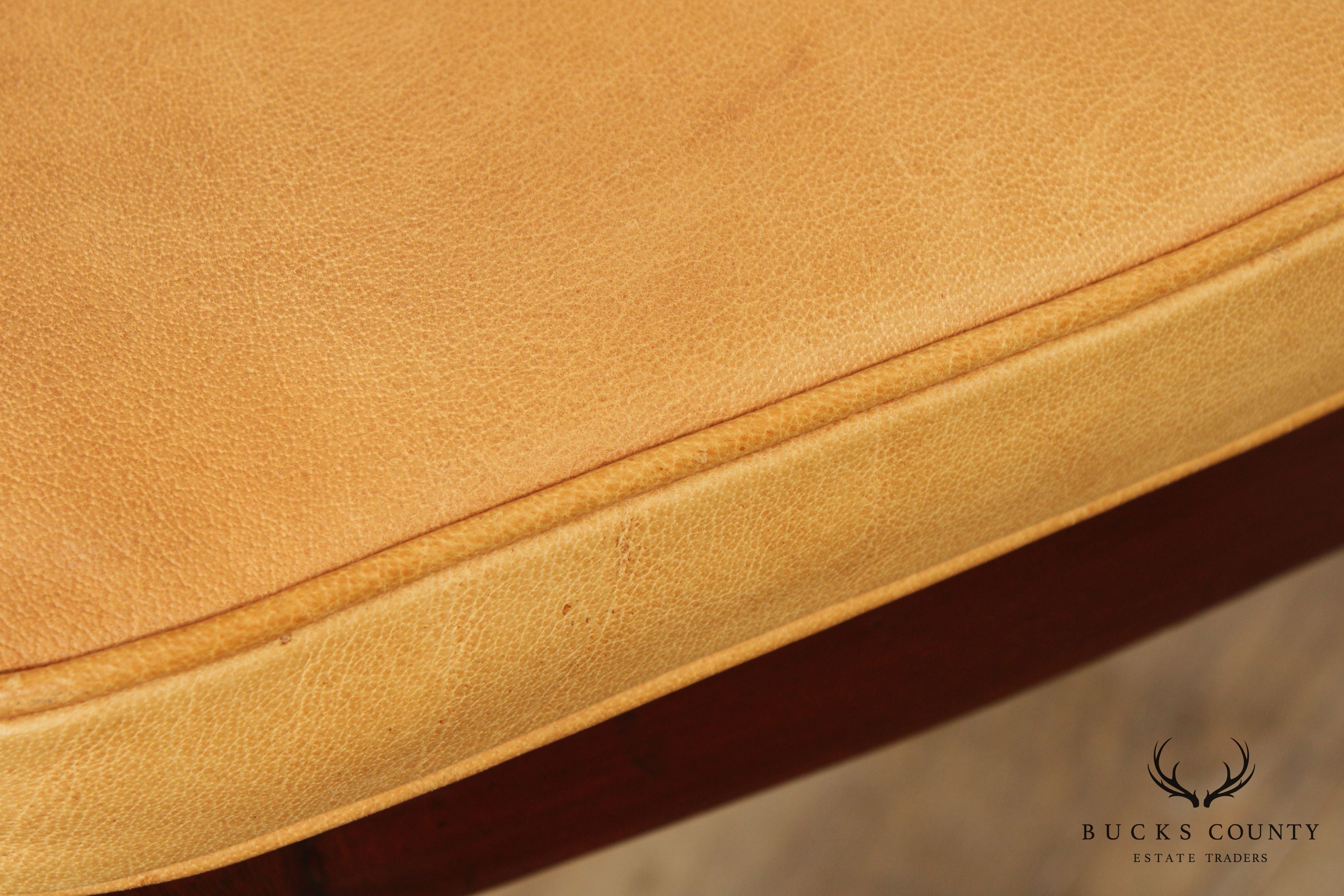 Regency Style Pair of Side Chairs with Leather Cushions