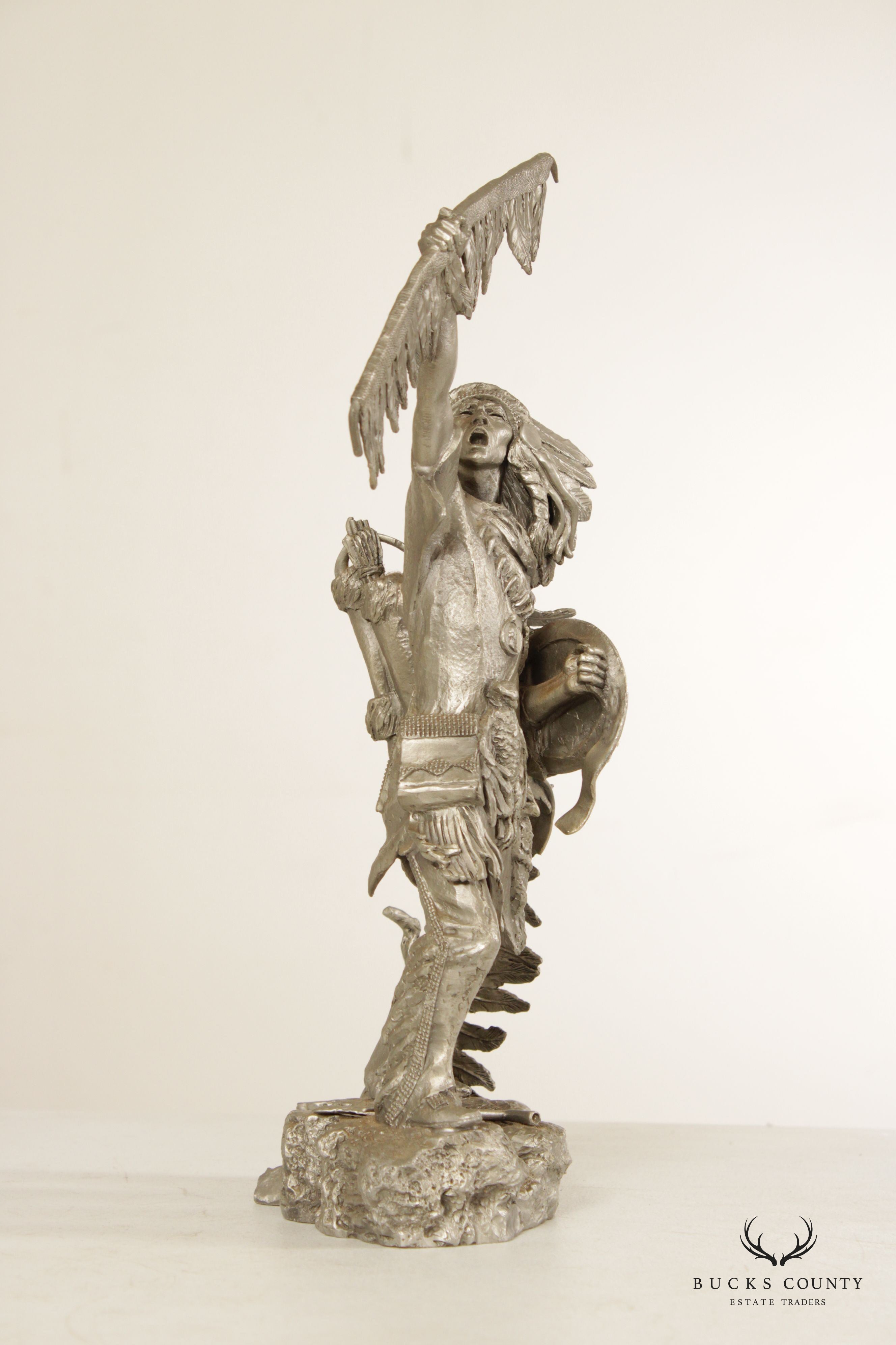 Jim Ponter Native American 'Blackfoot Chief' Pewter Statue