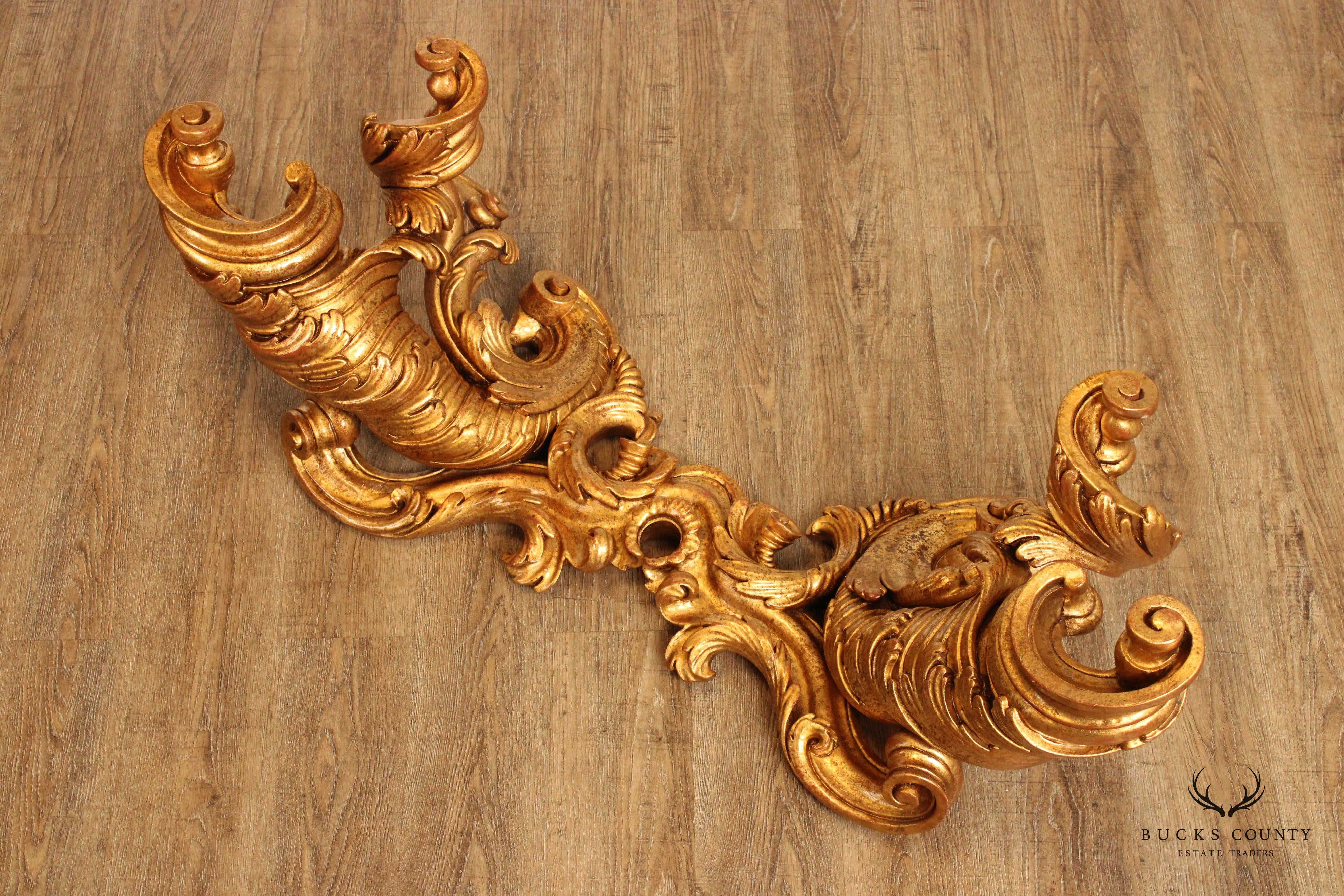 Italian Rococo Style Carved Gilt Wood Coffee Table Base