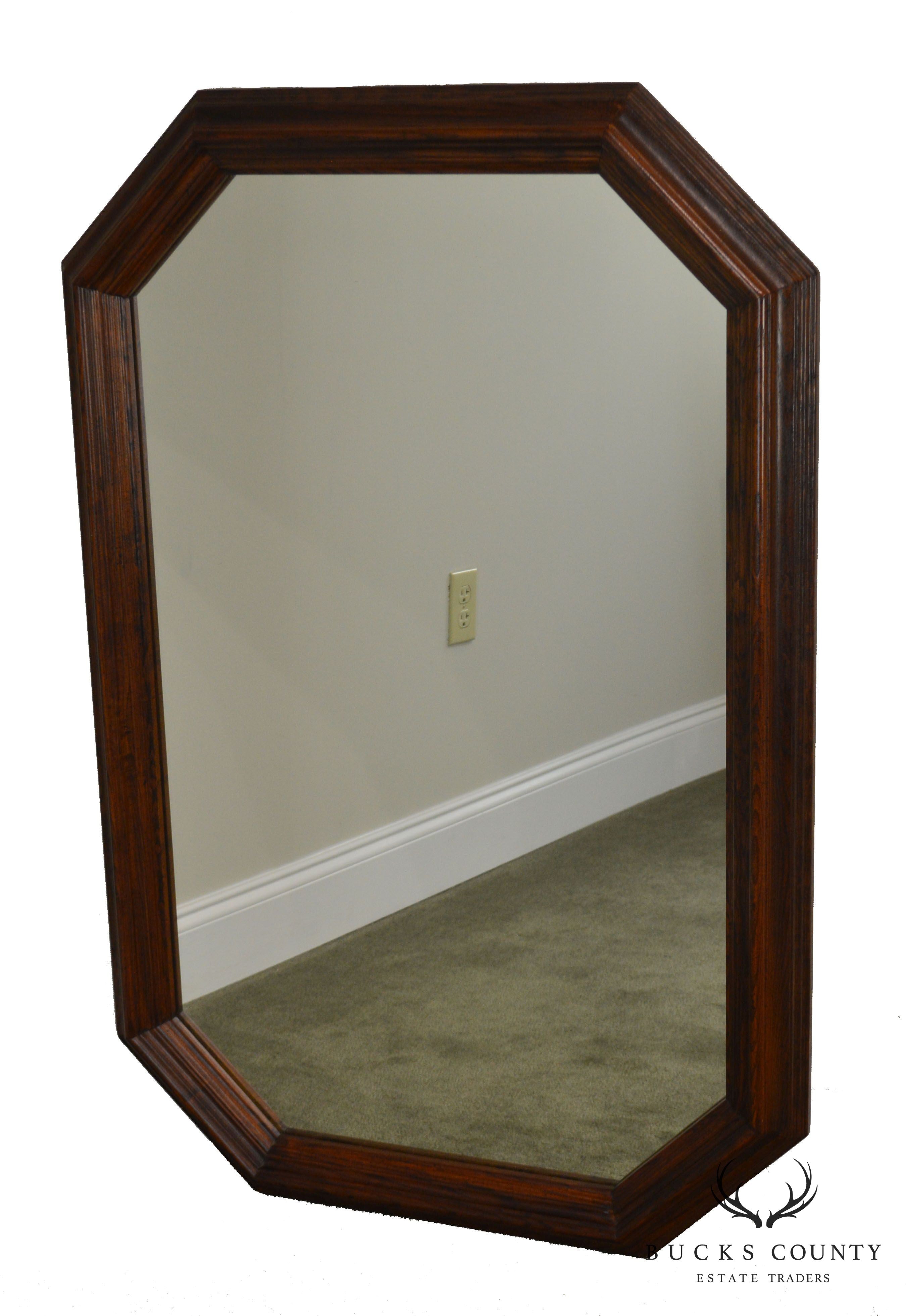 Henredon Vintage Oak Octagon Wall Mirror