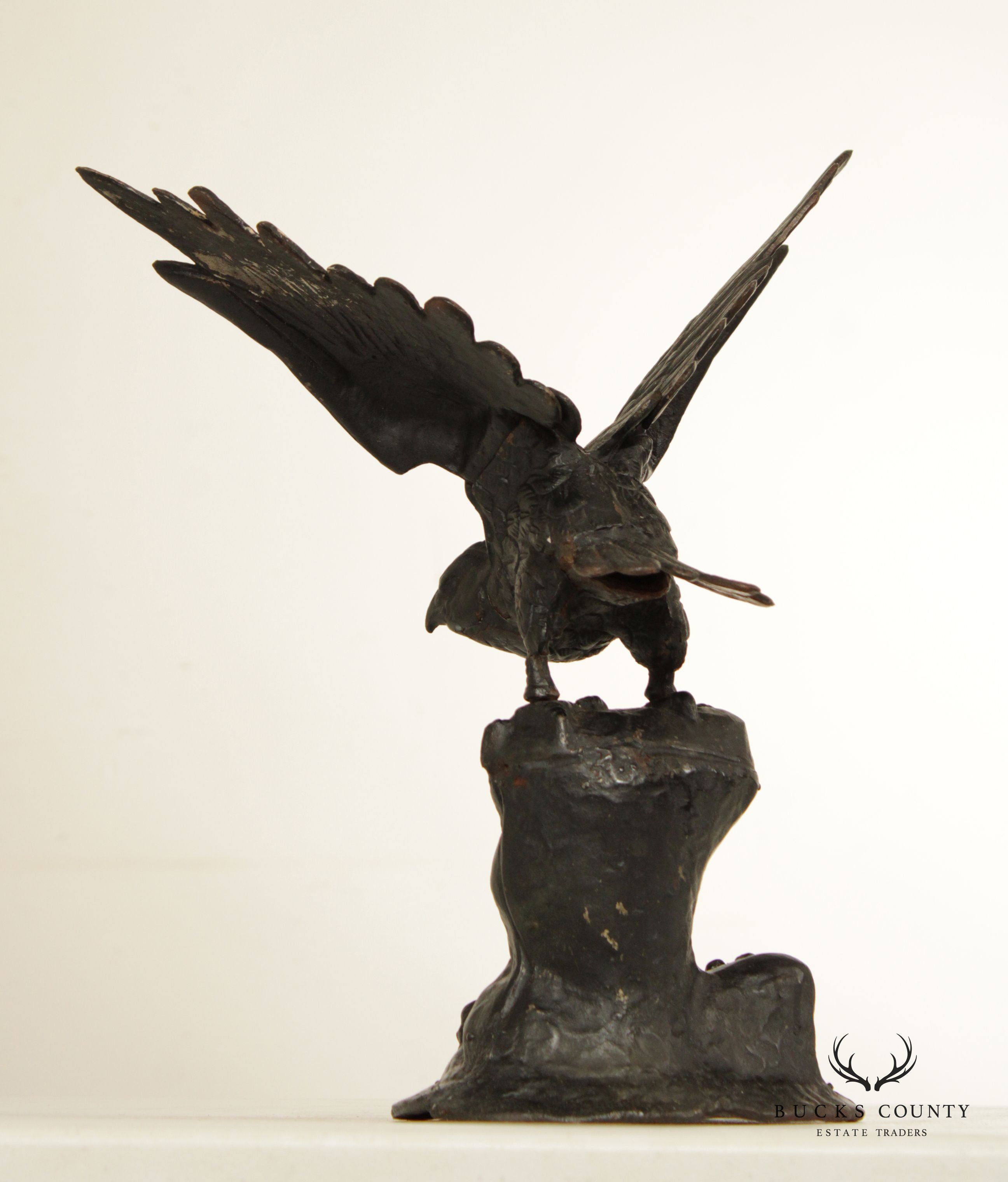 Japanese Meiji Style Cast Iron Eagle Sculpture