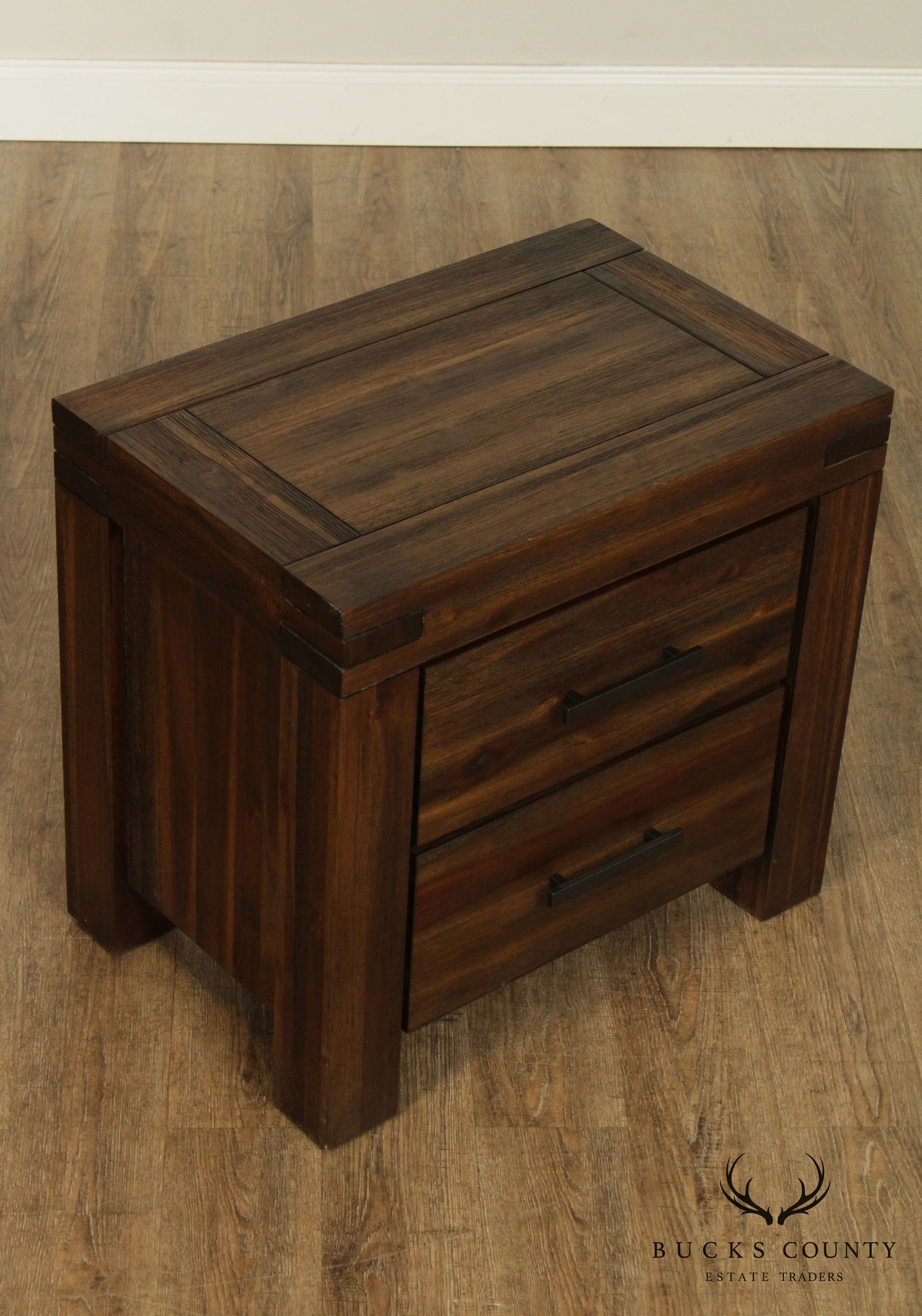 Modern Rustic 2 Drawer Nightstand