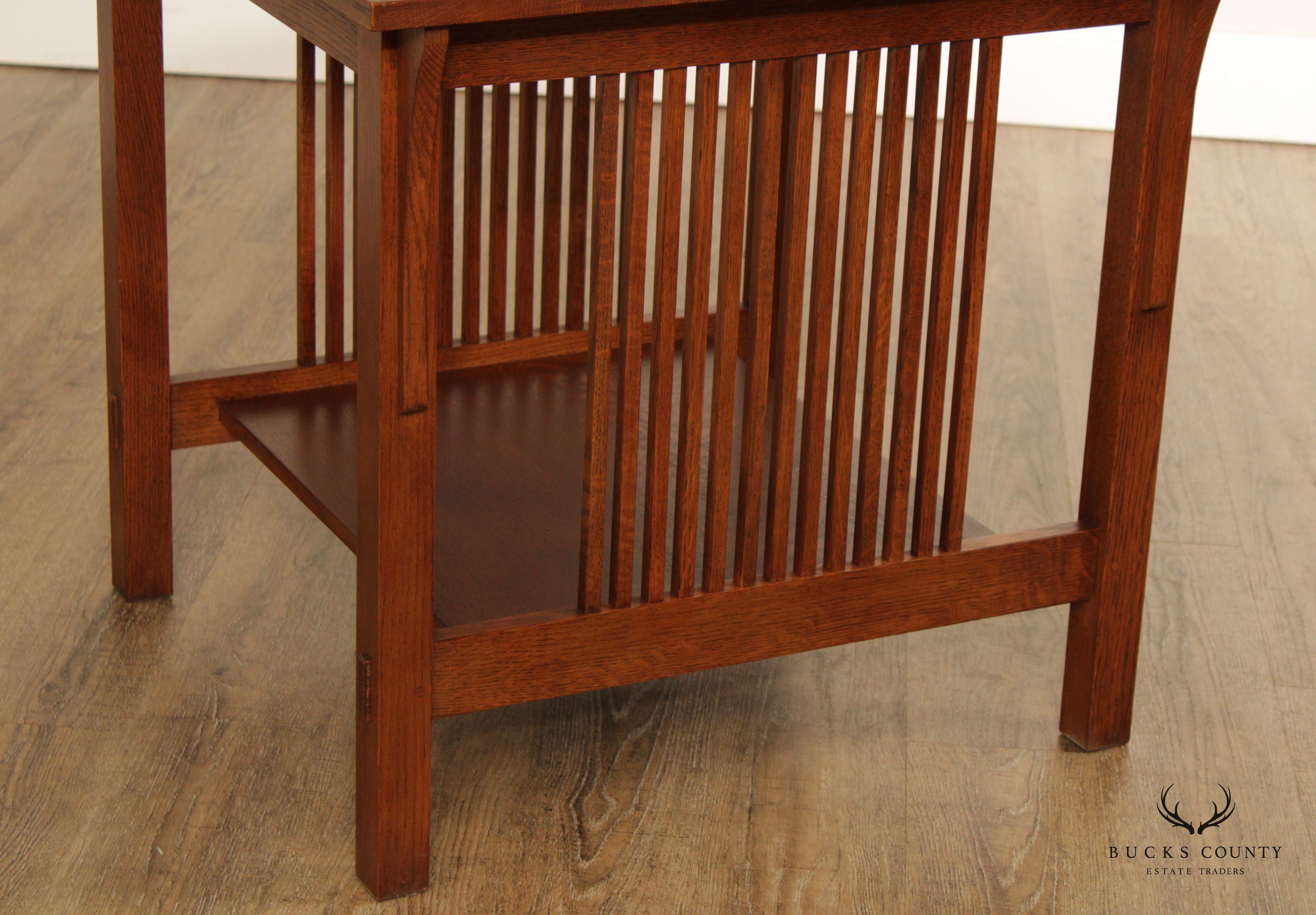 Stickley Mission Collection Oak Square Lamp Table