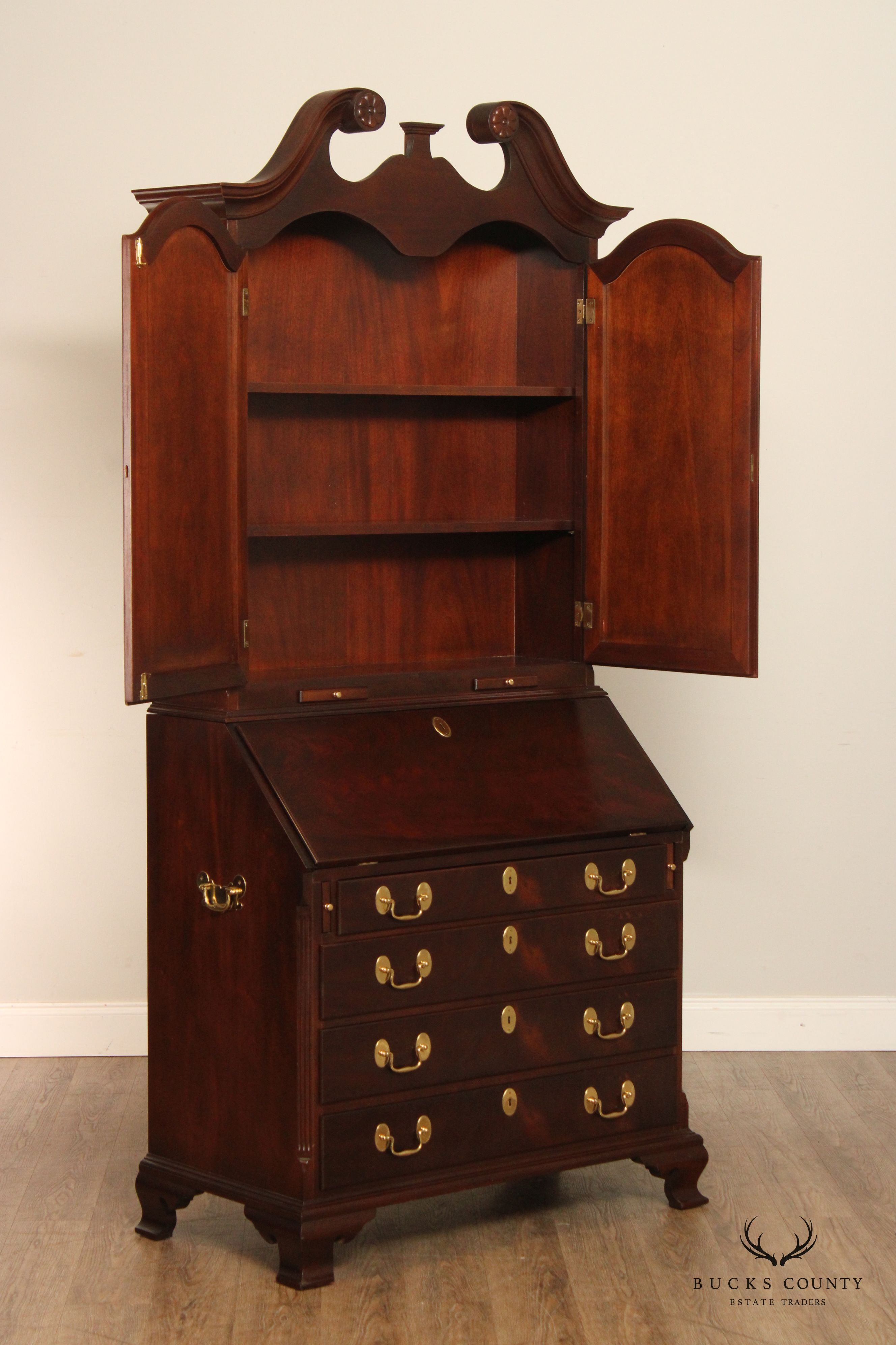 Chippendale Style High Quality Mahogany Secretary Desk