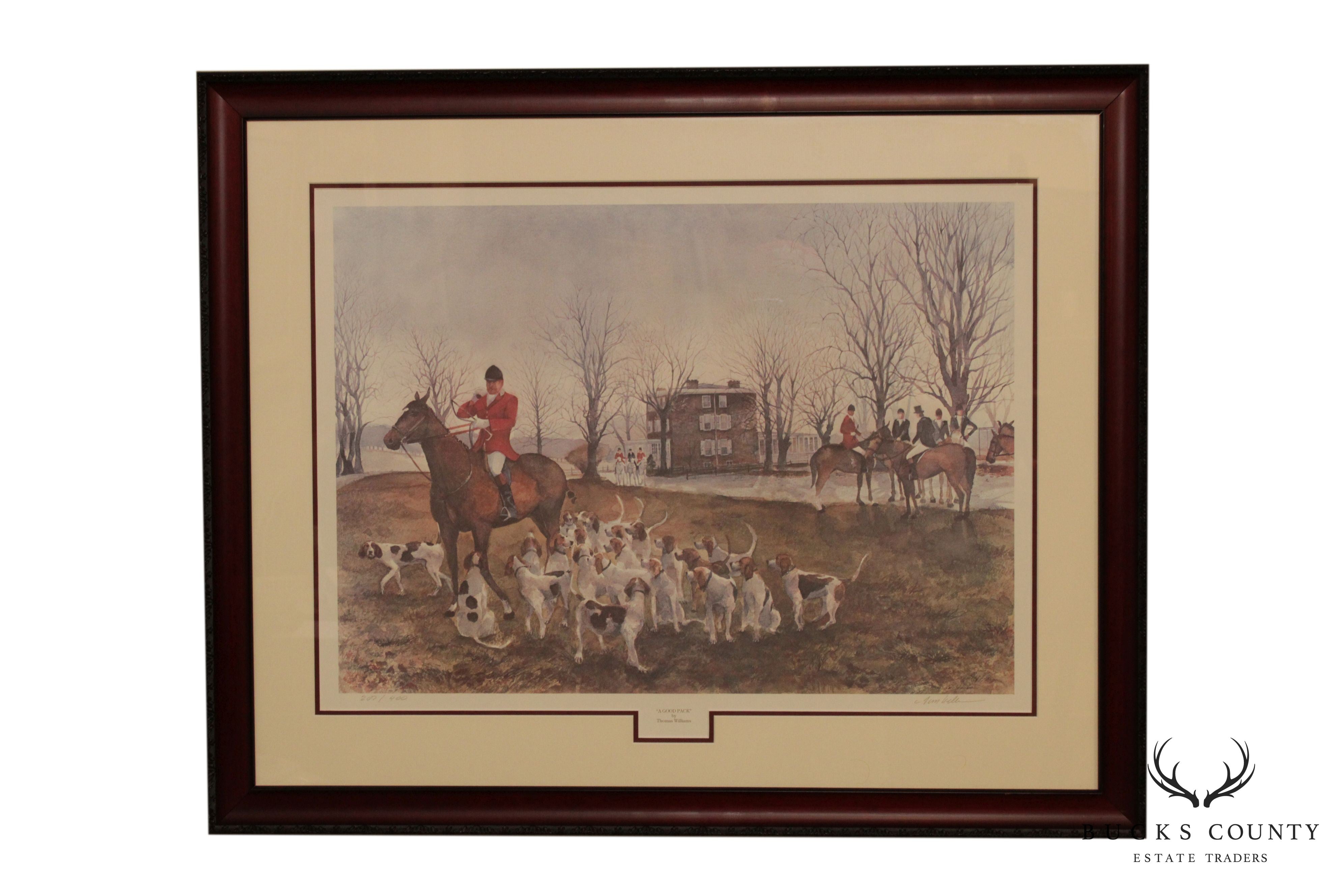 Thomas Williams 'A Good Pack' Limited Edition Signed Fox Hunt Print