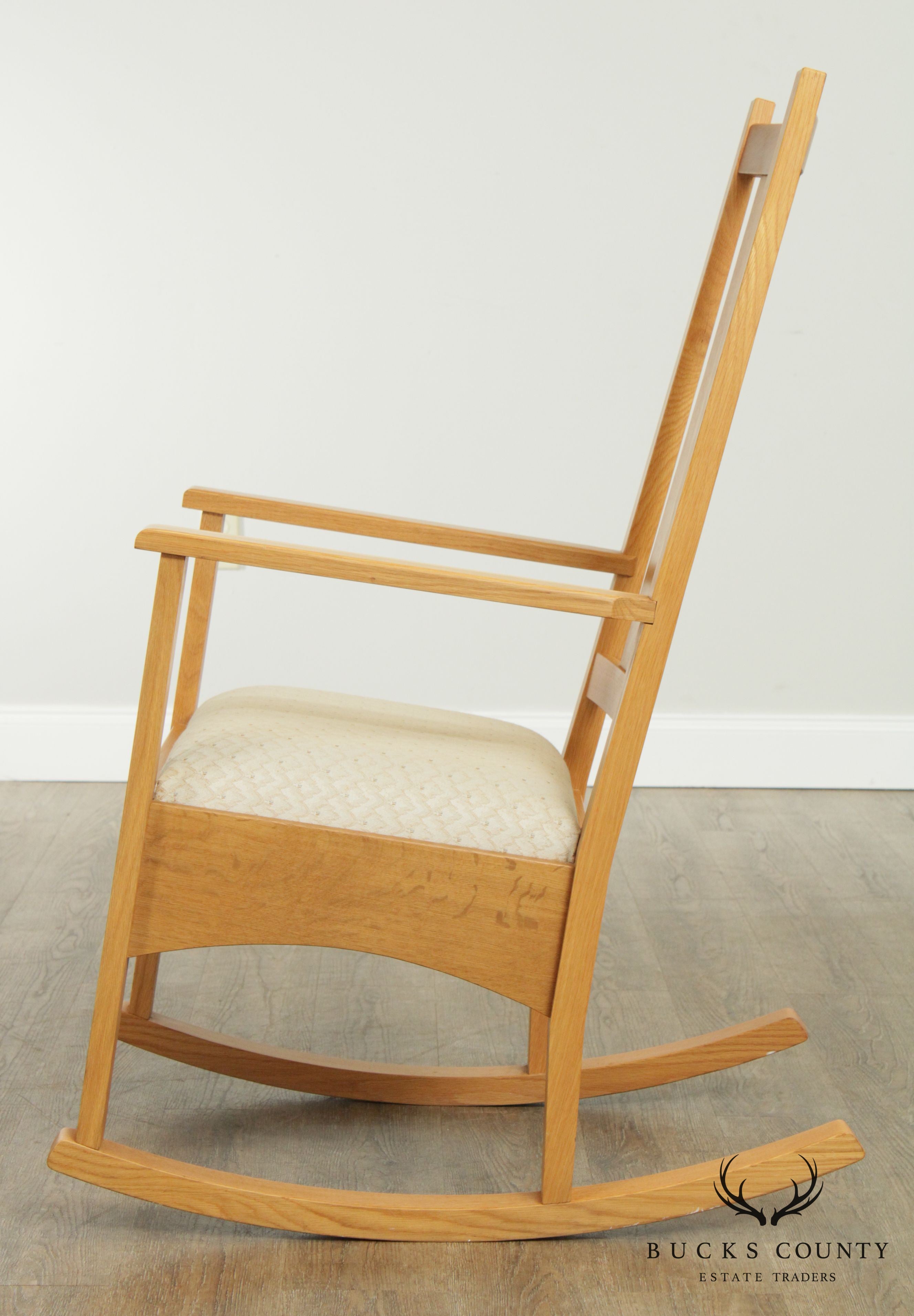 Mission Style Light Oak Inlaid Rocker