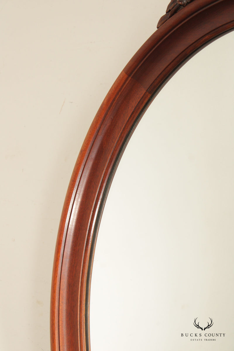 Kindel Victorian Style Carved Mahogany Frame Oval Wall Mirror