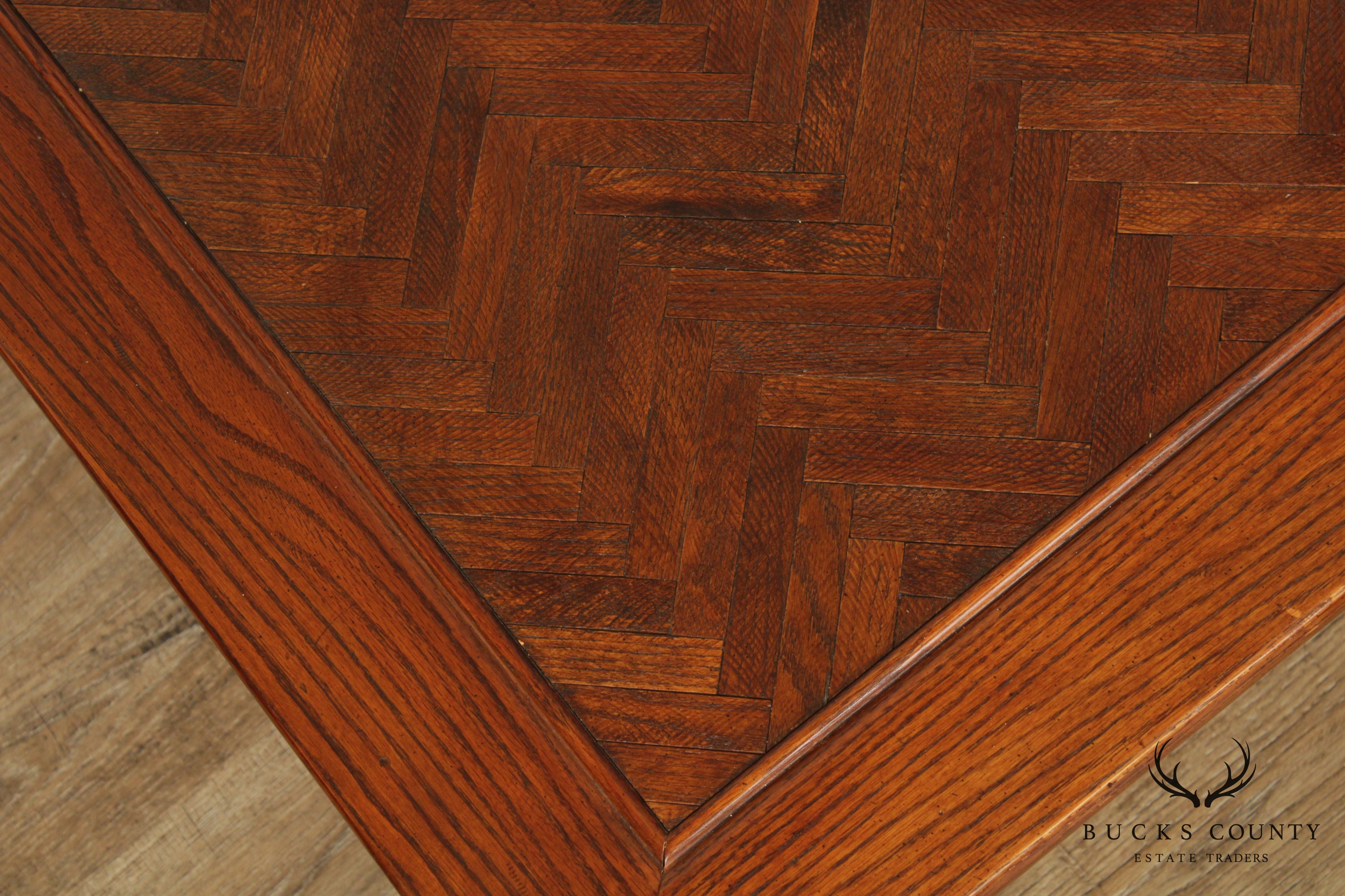 Hekman Vintage Square Oak Parquet Top Coffee Table