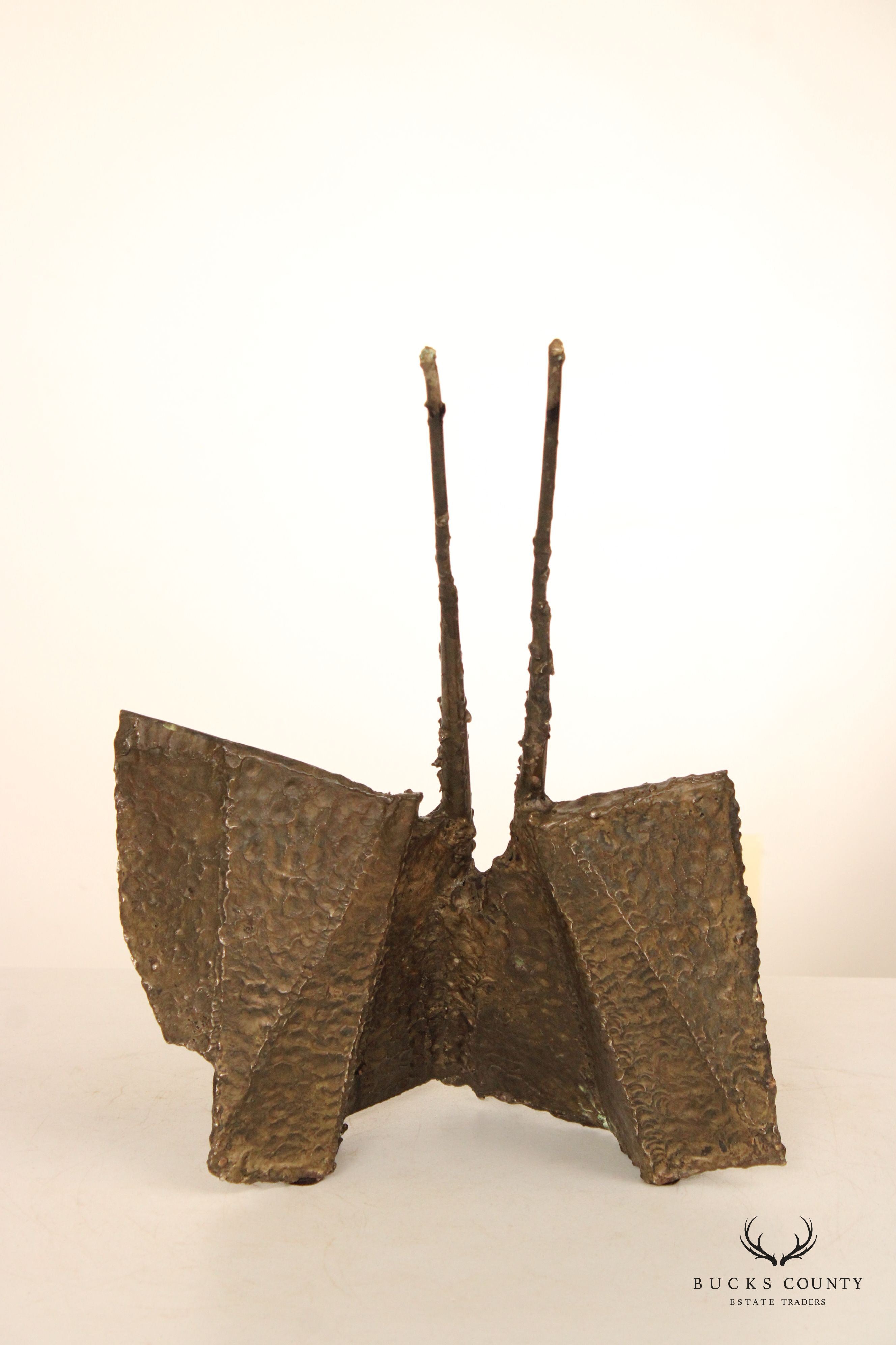 Vintage Brutalist Style Abstract Brass Sculpture