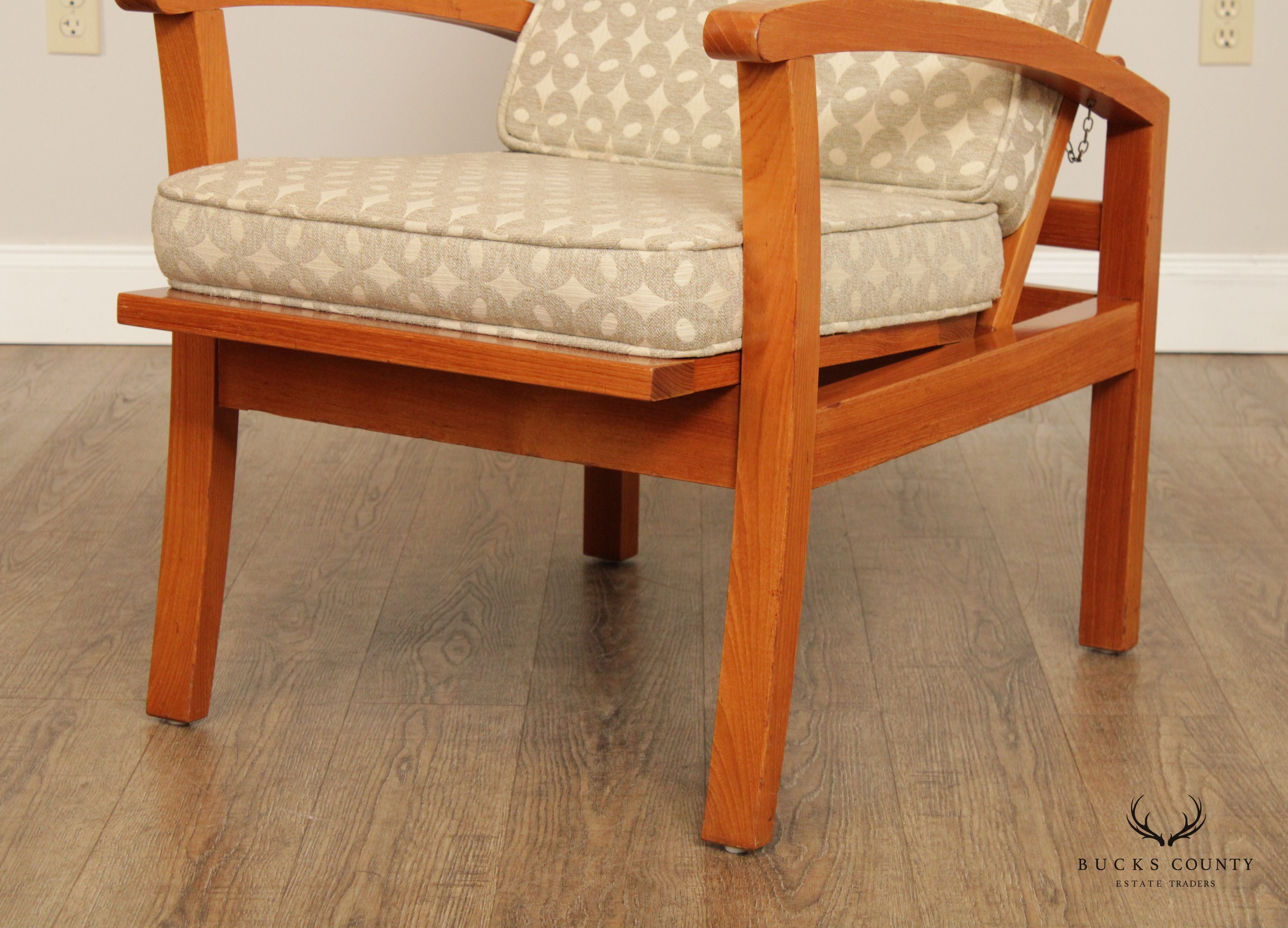 Danish Modern Style Teak Reclining Armchair