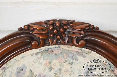 Victorian Revival Style Mahogany Cameo Back Parlor Arm Chair