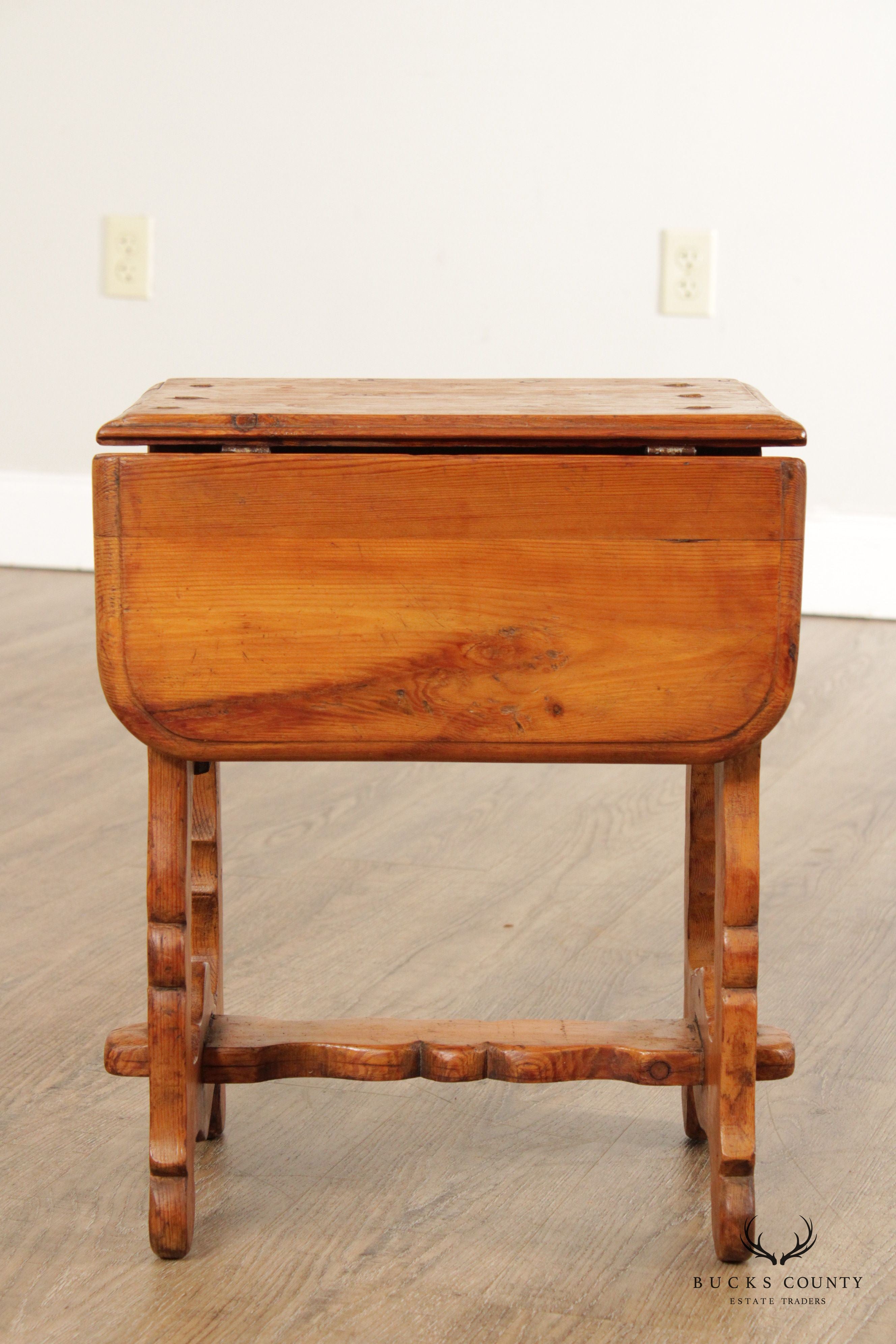 Antique Pine Drop Leaf Tavern Side Table