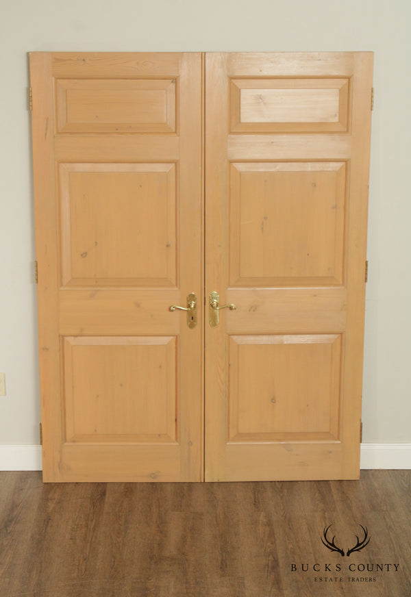 Quality Pair Large Pine Raised Panel French Doors