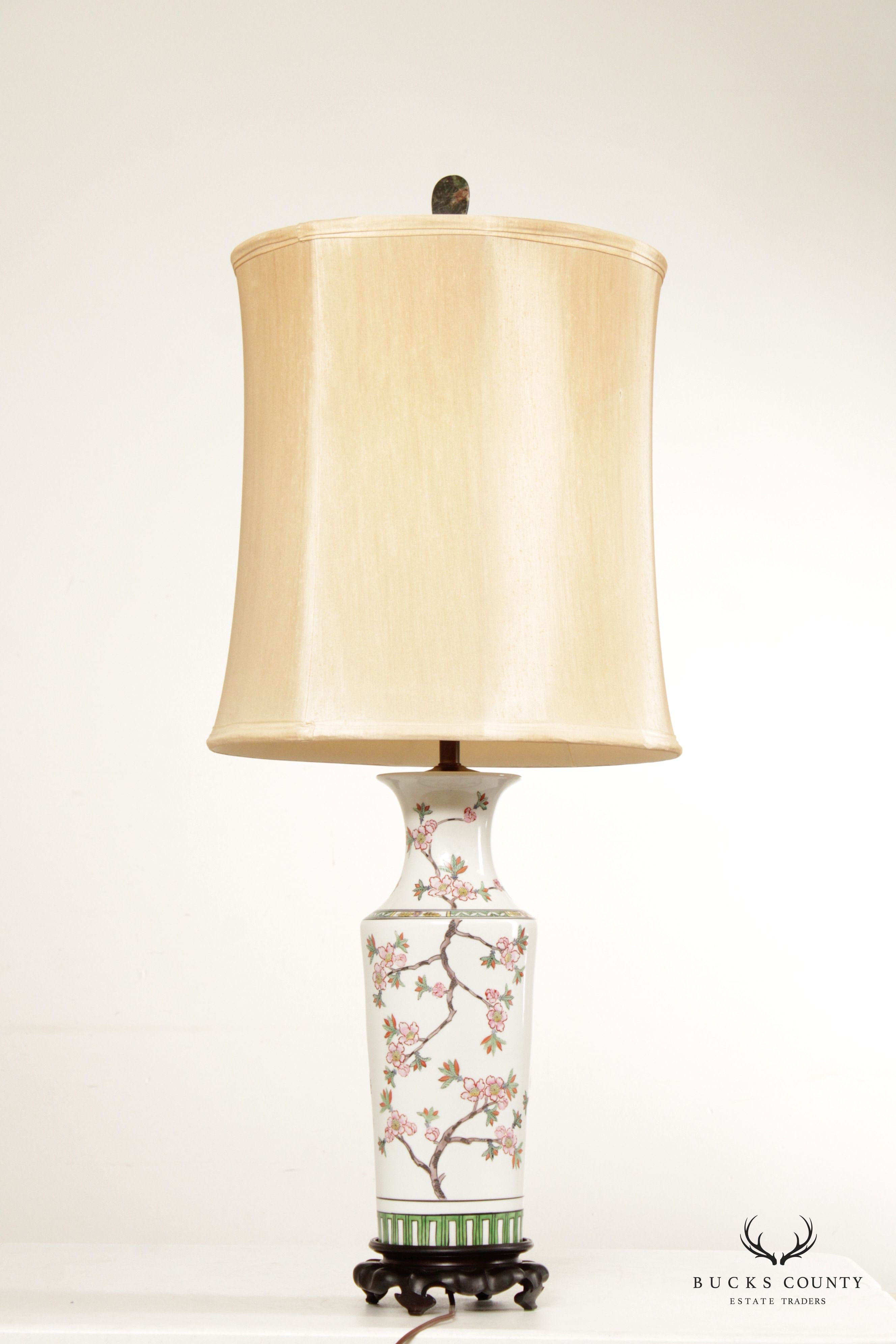 Chinese Pair Famille-Rose Porcelain Table Lamps