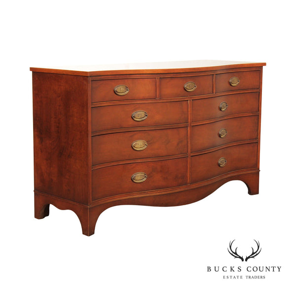 Hepplewhite Style Vintage Mahogany Serpentine Front Chest of Drawers