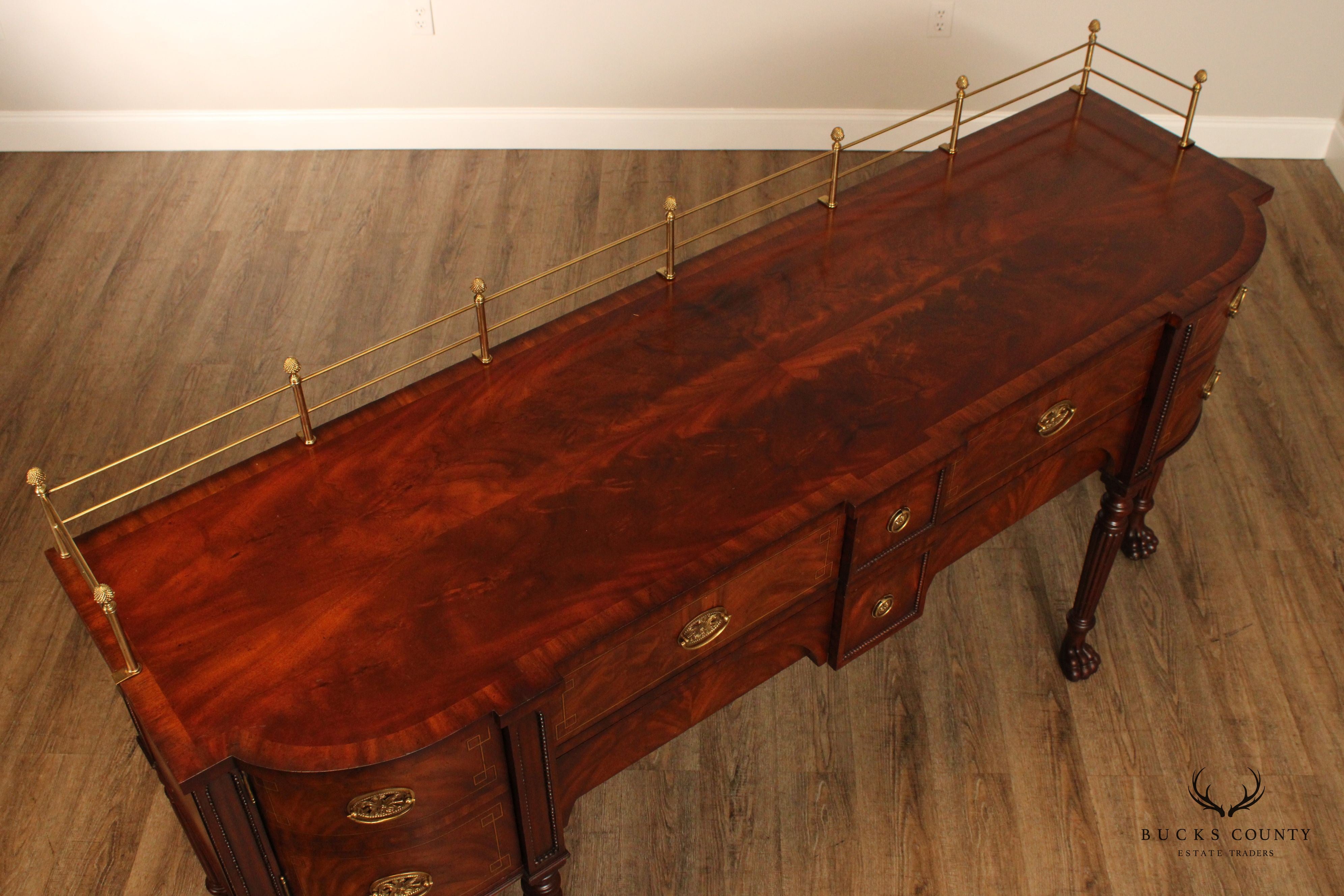 Maitland Smith English Regency Style Mahogany Paw Foot Sideboard