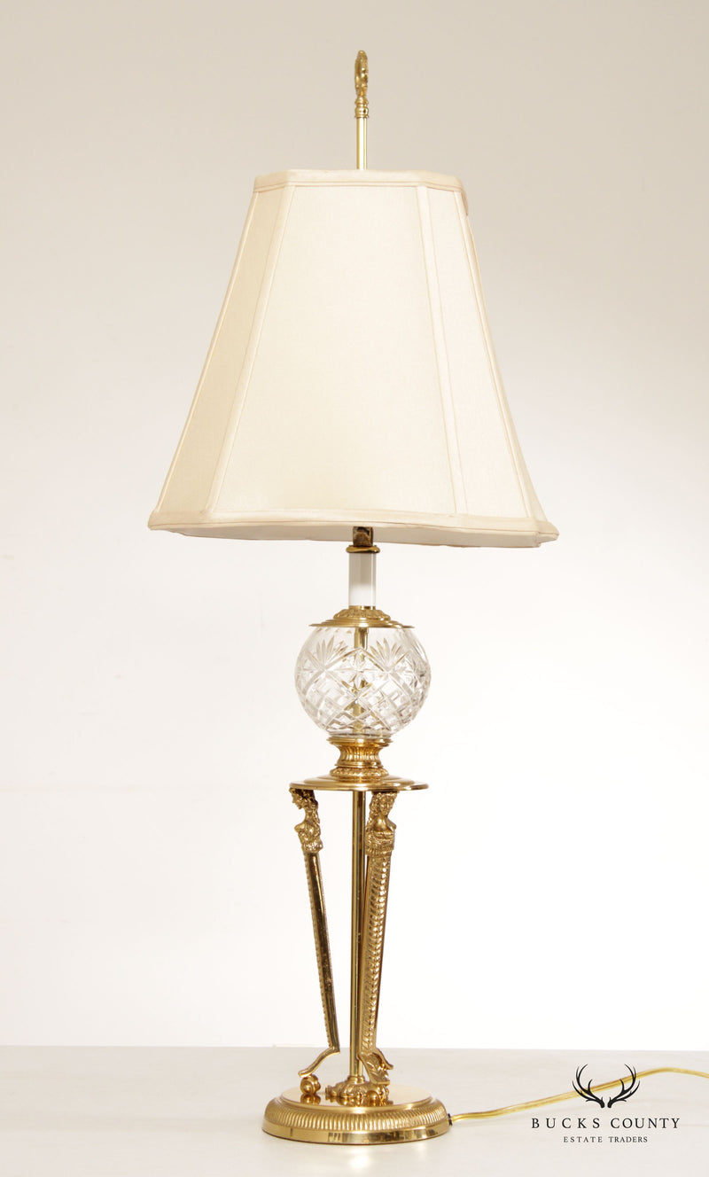 Decorative Crafts Inc. Cut Glass and Brass Figural Center Lamp – Bucks  County Estate Traders