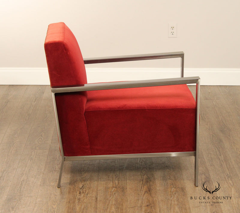 Contemporary Room and Board Zinc Frame Lounge Chair