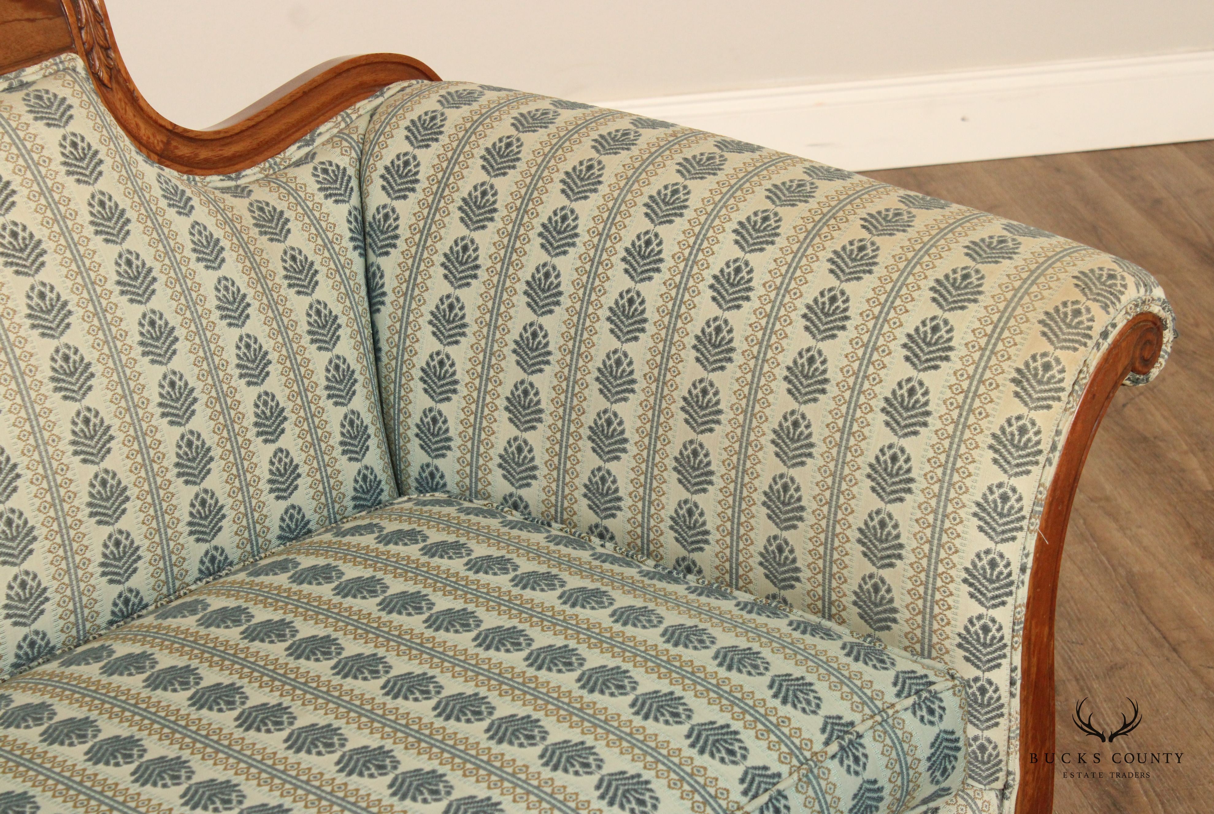 Duncan Phyfe Style Vintage Carved Mahogan Sofa