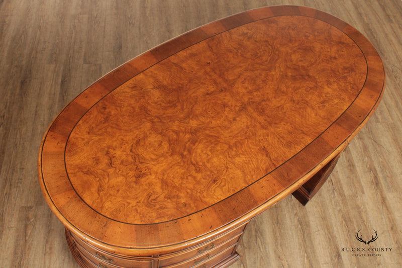 FRANCESCO MOLON BURL WOOD  OVAL PARTNERS DESK