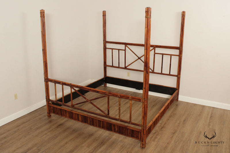 British Colonial Style Bamboo King Size Poster Bed
