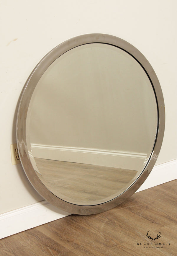 Kaizo Oto For DIA Postmodern Chrome Polished Round Wall Mirror