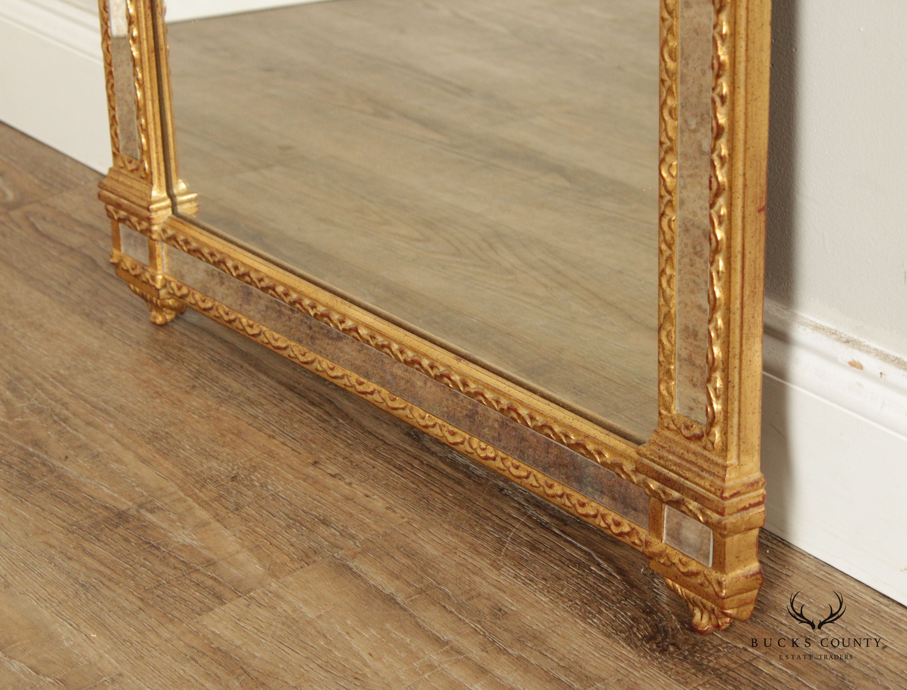 LaBarge Italian Rococo Style Giltwood Carved Wall Mirror