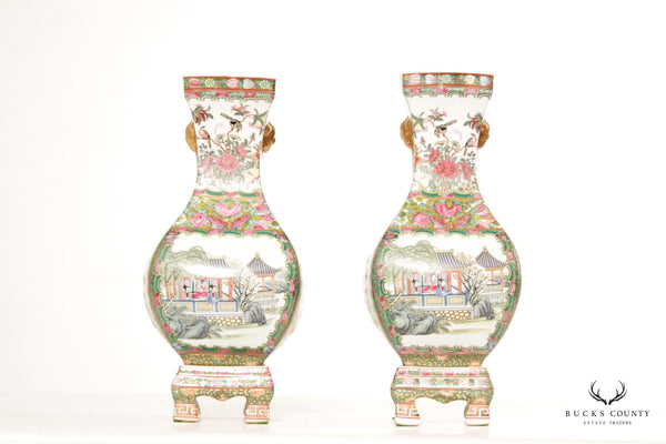 Chinese Export Famille Rose Pair Porcelain Vases
