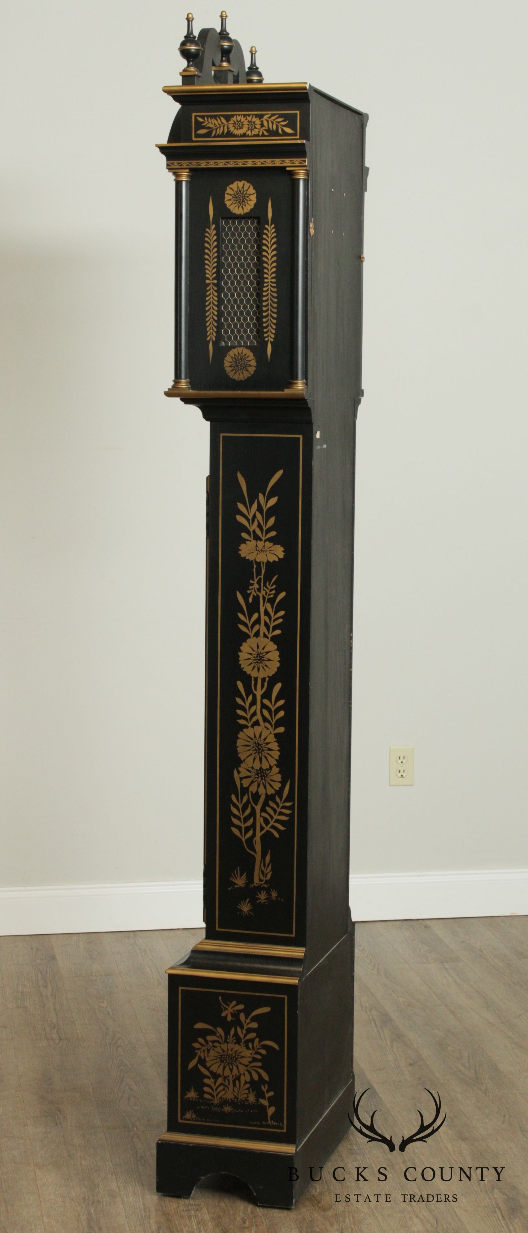 Colonial of Zeeland Chinoserie Paint Decorated Grandfathers Clock