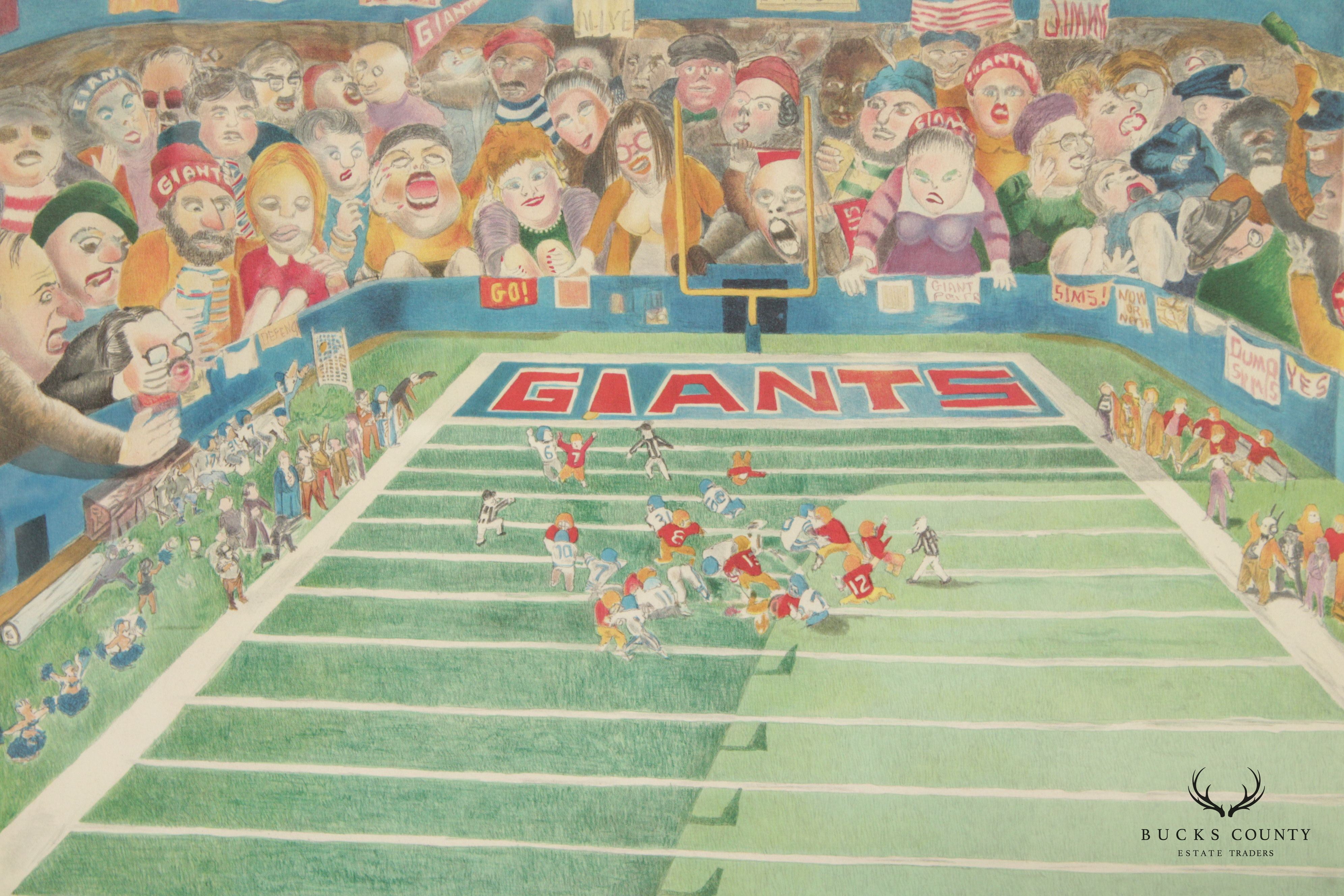 Robert Cenedella Signed Framed Lithograph, 'The Giants'