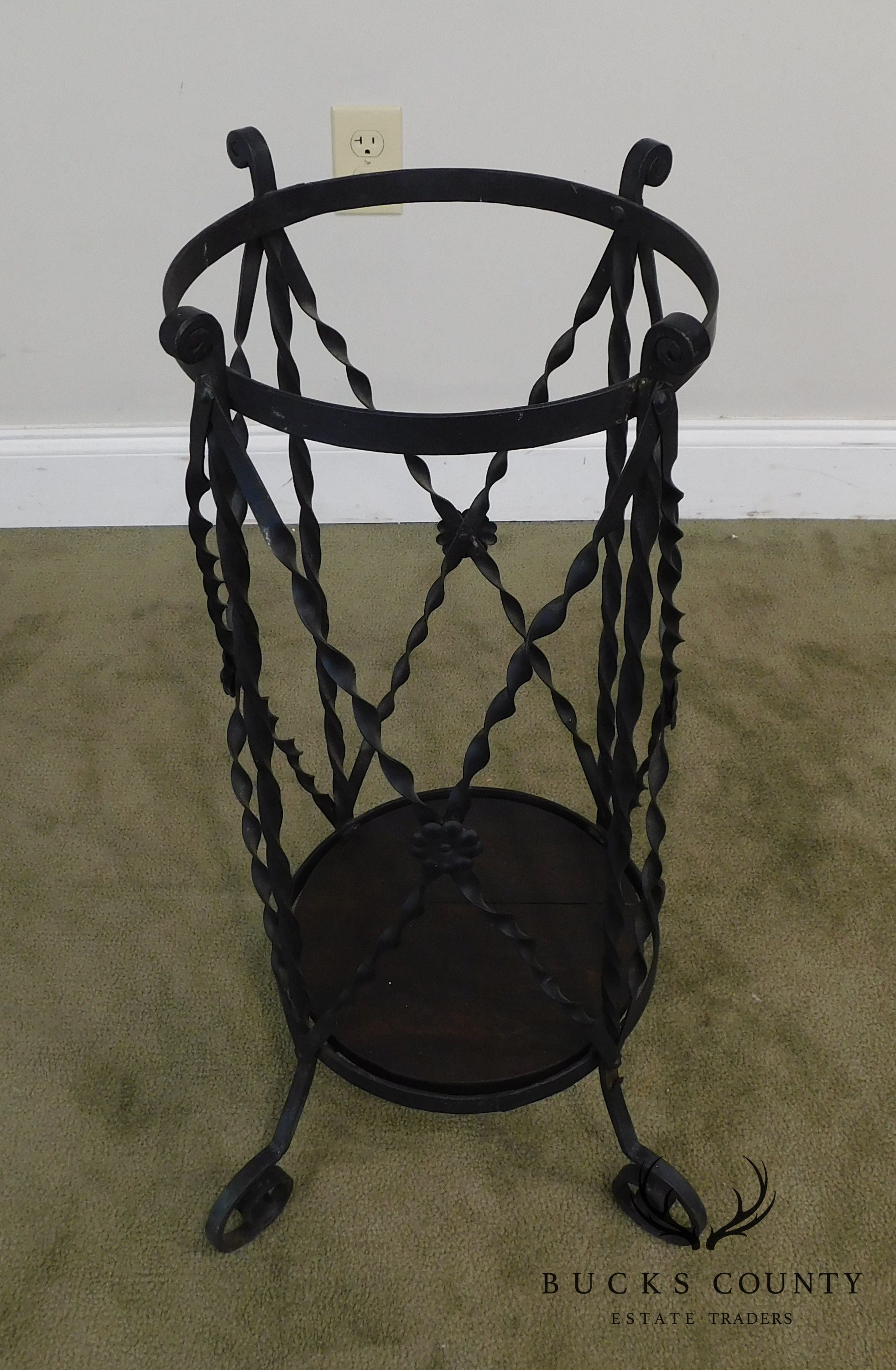 Aesthetic Antique Hand Wrought Iron Umbrella Stand