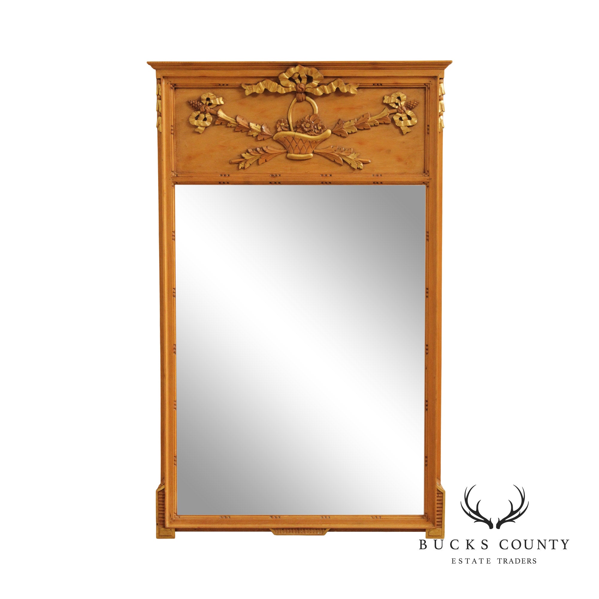 French Louis XVI Style Vintage Trumeau Mirror