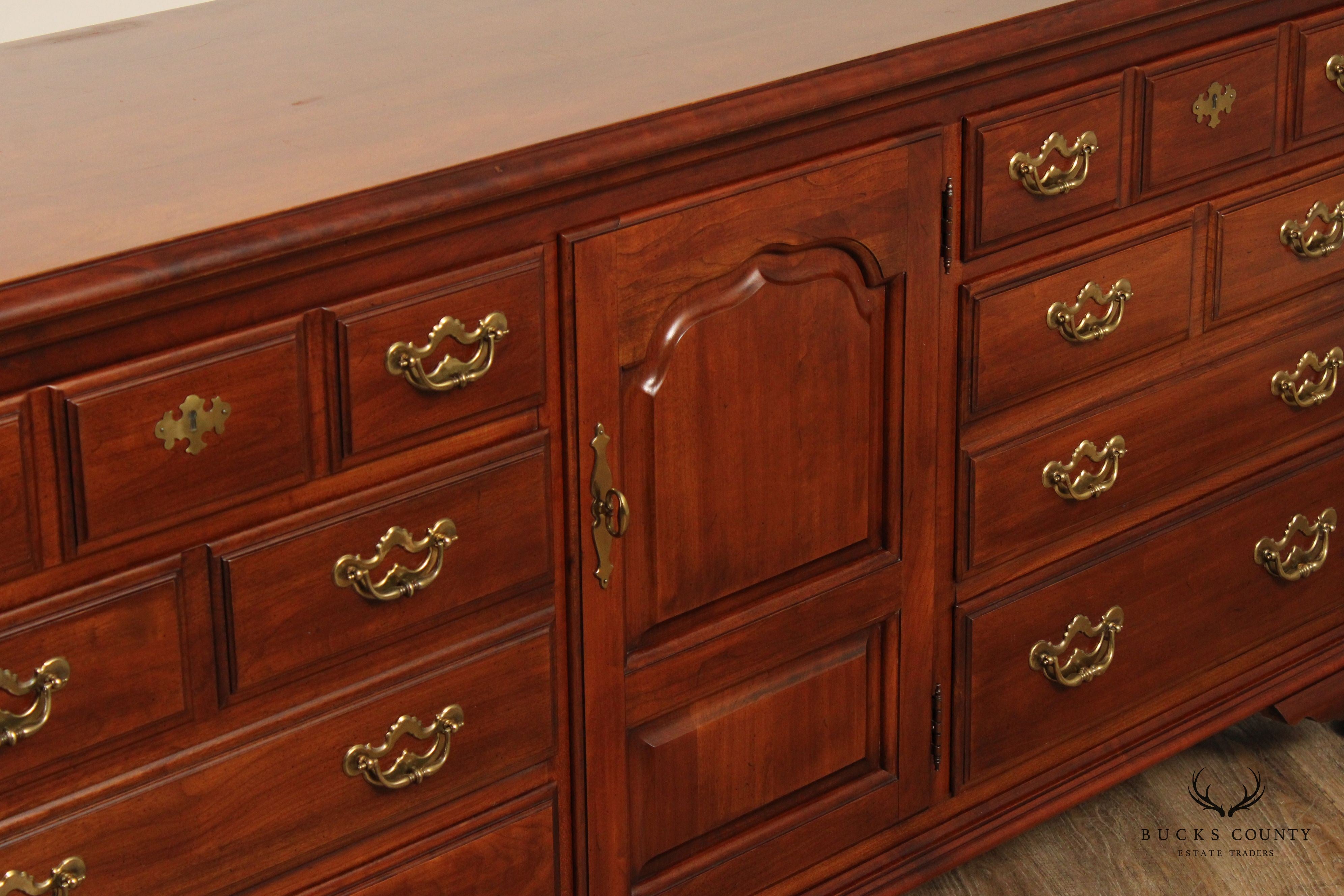 Thomasville Chippendale Style Cherry Triple Chest