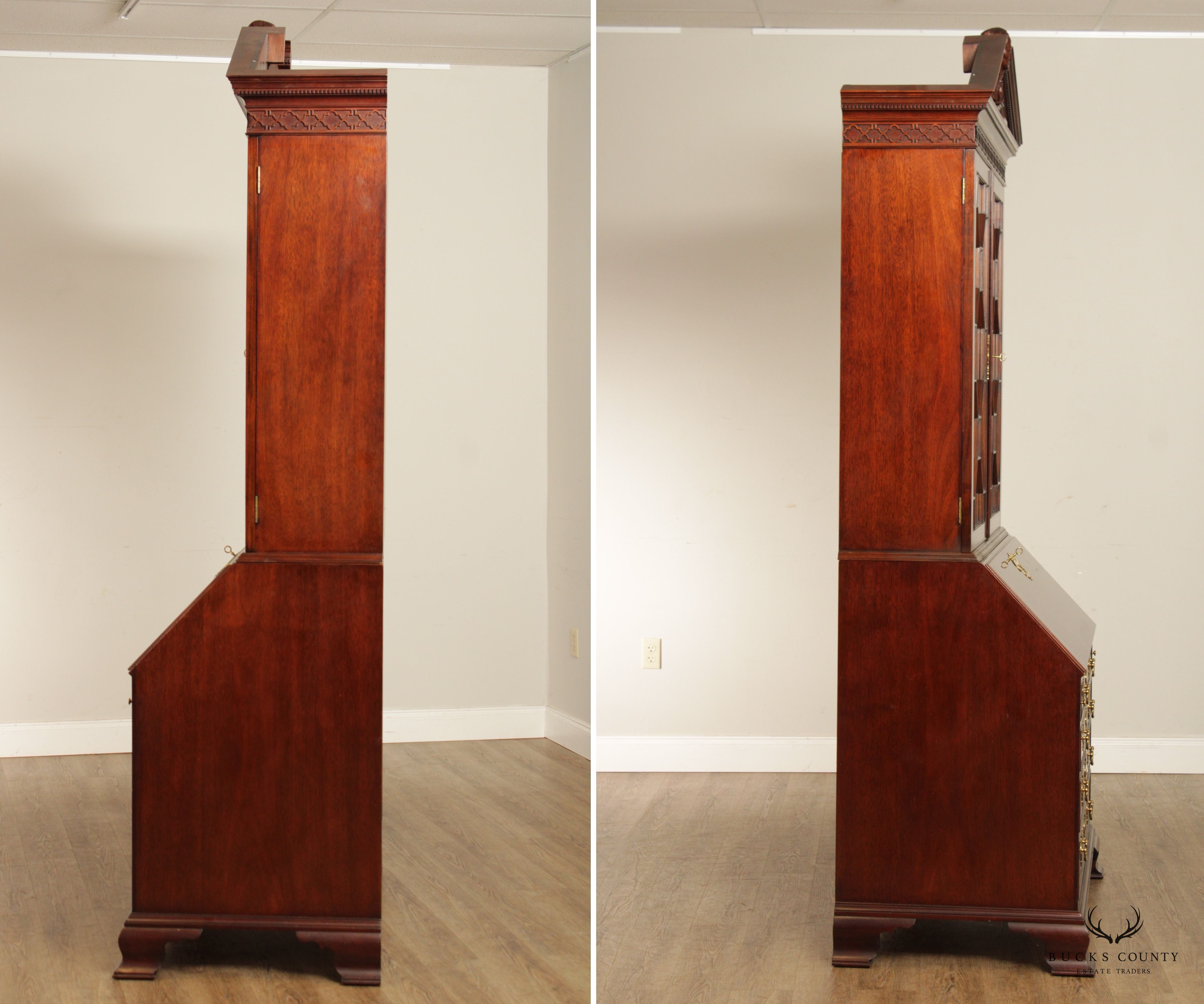 Kindel National Trust for Historic Preservation Georgian Style Mahogany Secretary Desk