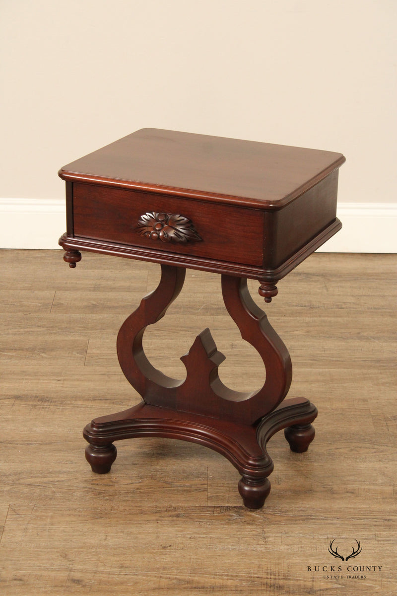 Victorian Style Vintage Pair of One-Drawer Side Tables