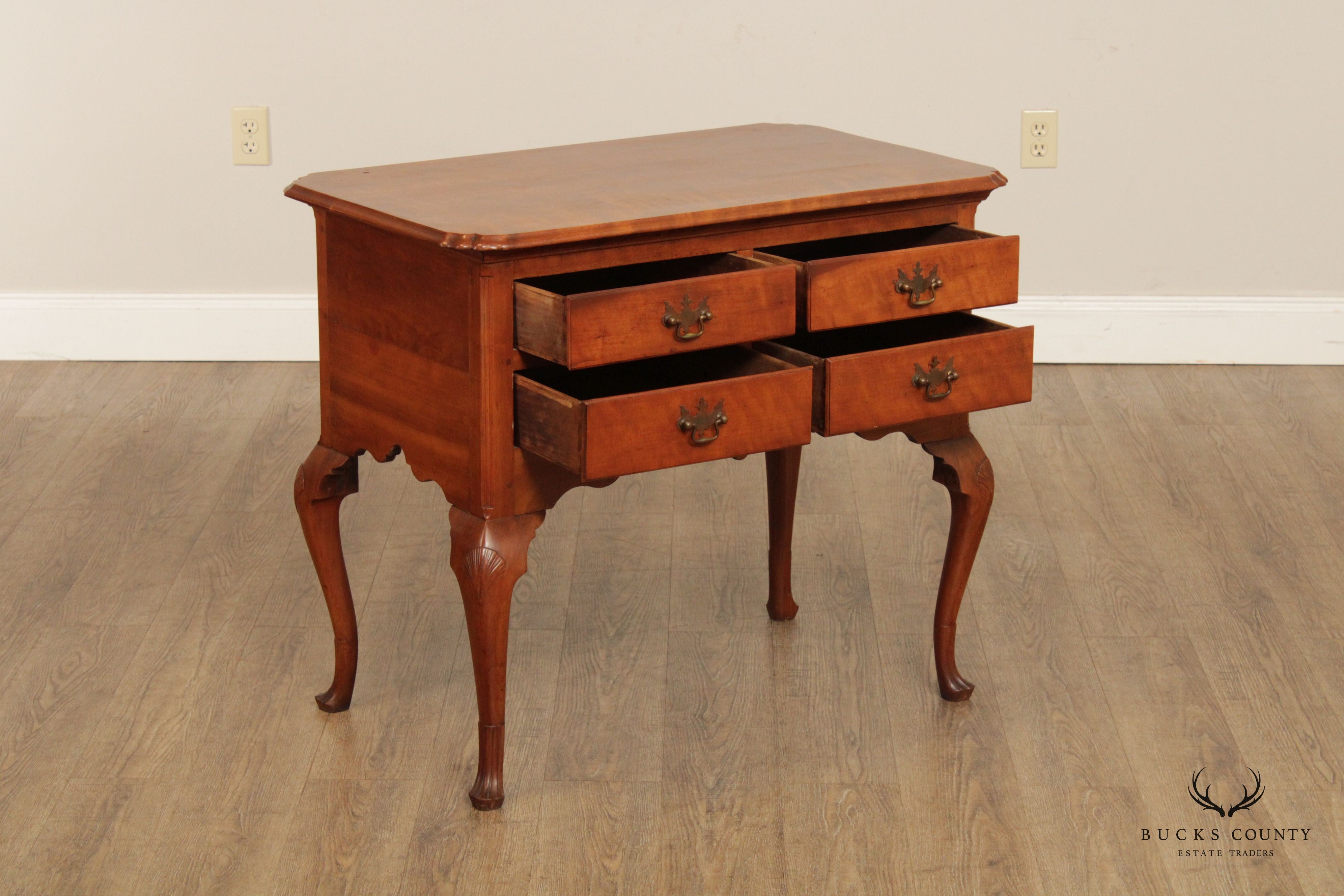 Antique Pennsylvania Queen Anne Four-Drawer Cherry Lowboy