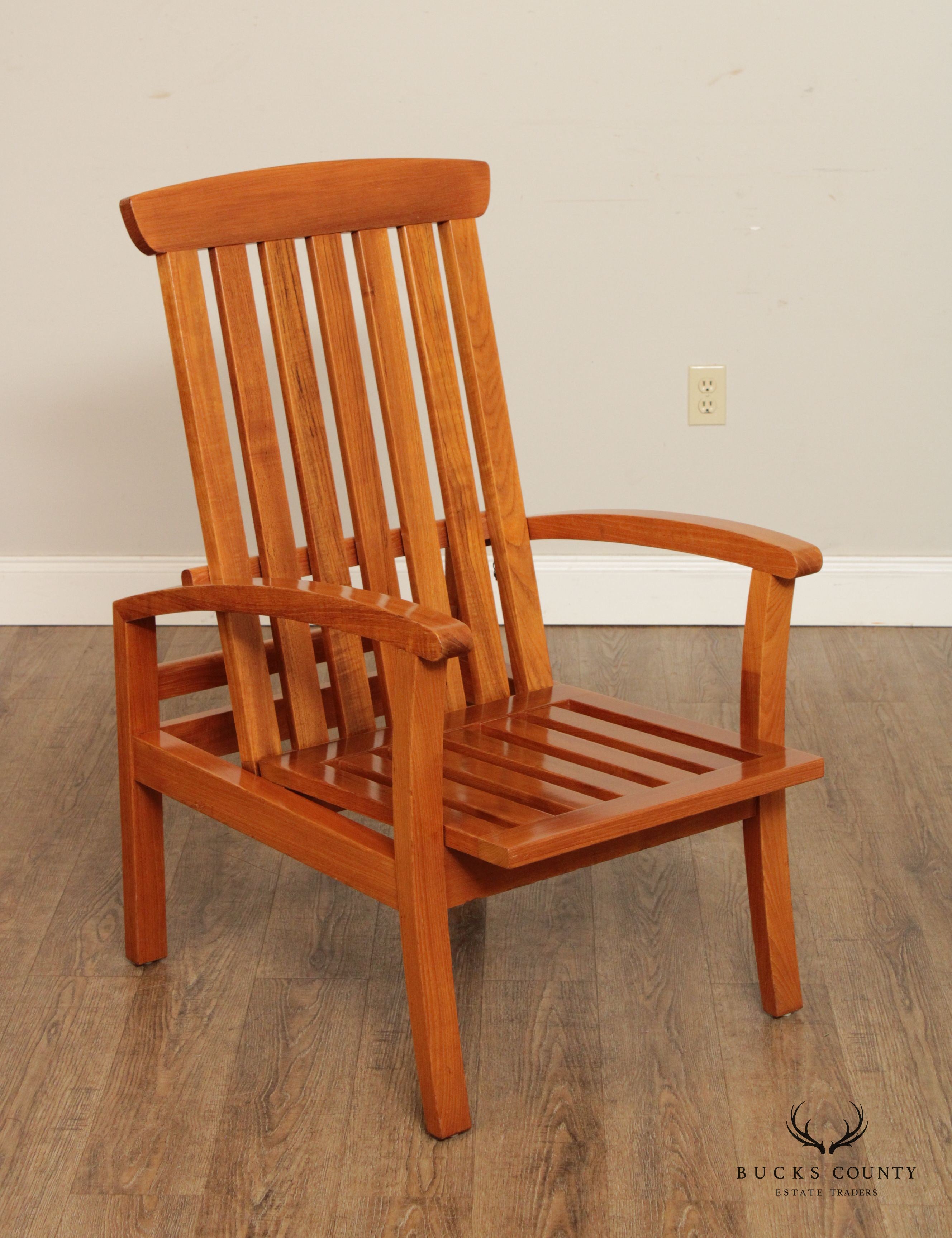 Danish Modern Style Teak Reclining Armchair