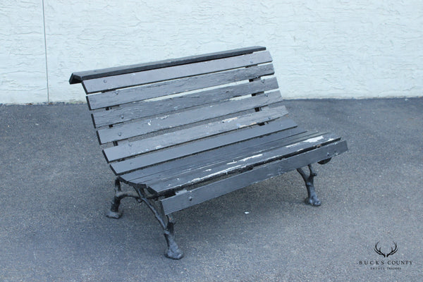 Victorian Cast Iron and Wood Outdoor Garden Bench