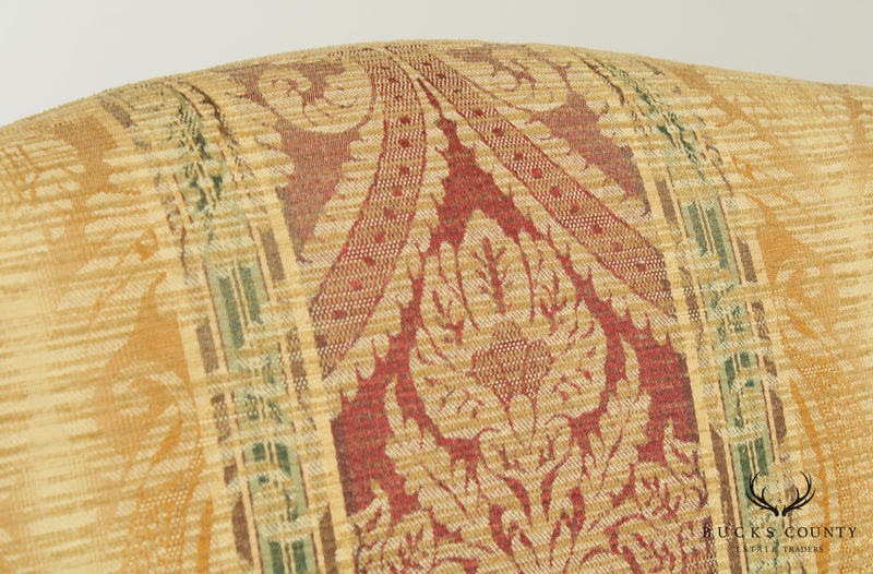 Georgian Style Carved Frame Custom Upholstered Armchair