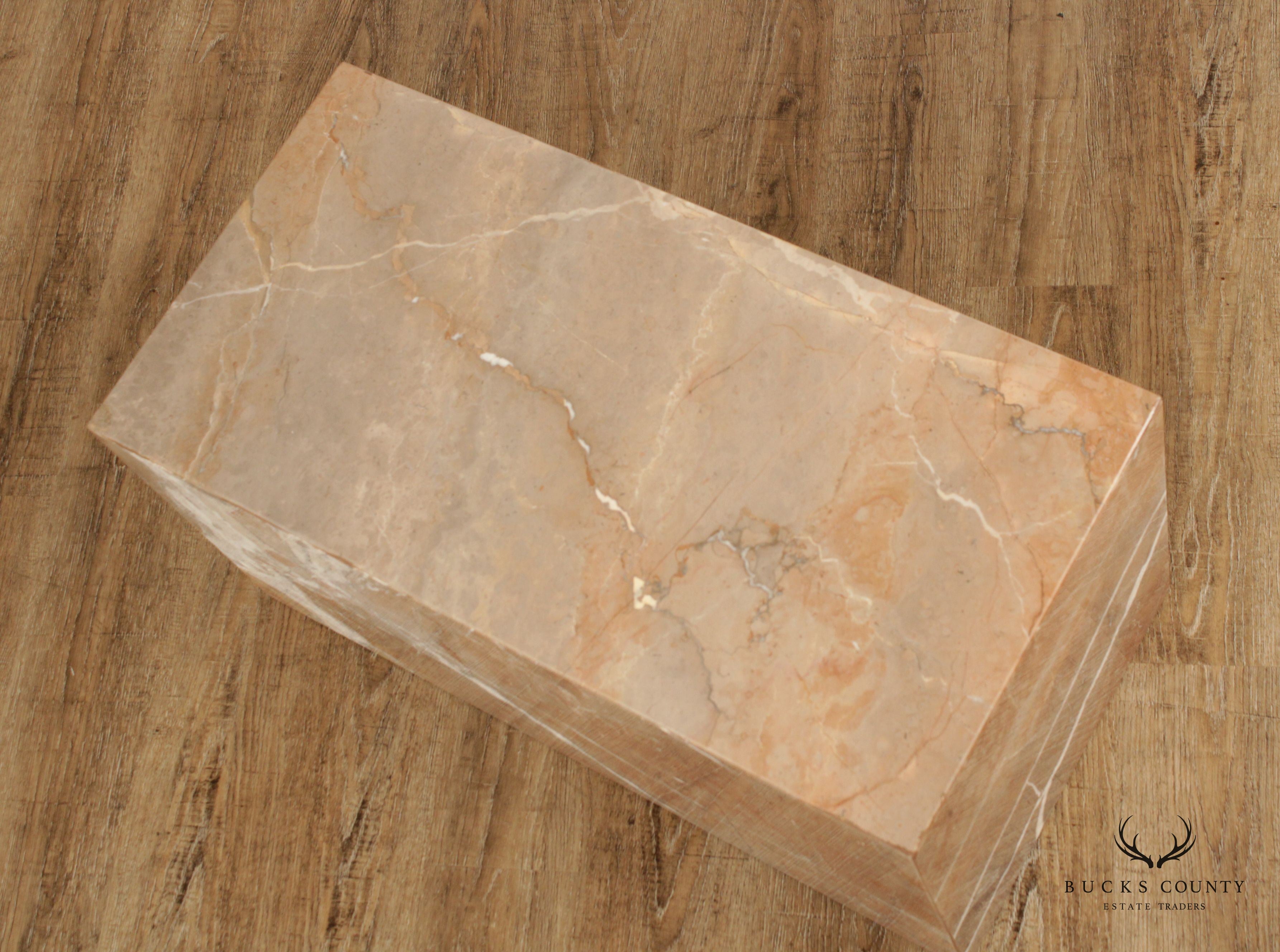 Contemporary Marble Block Coffee or Low Table