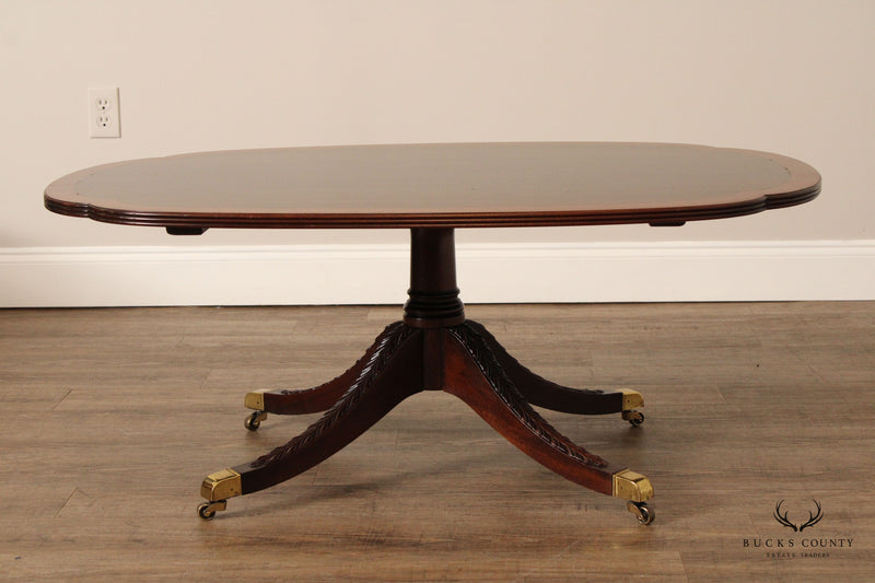 Stickley English Regency Style Oval Top Mahogany Coffee Table