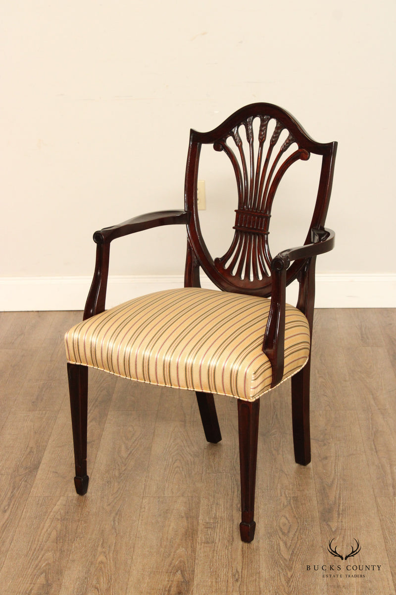 Stickley Hepplewhite Style Set Six Mahogany Shield Back Dining Chairs