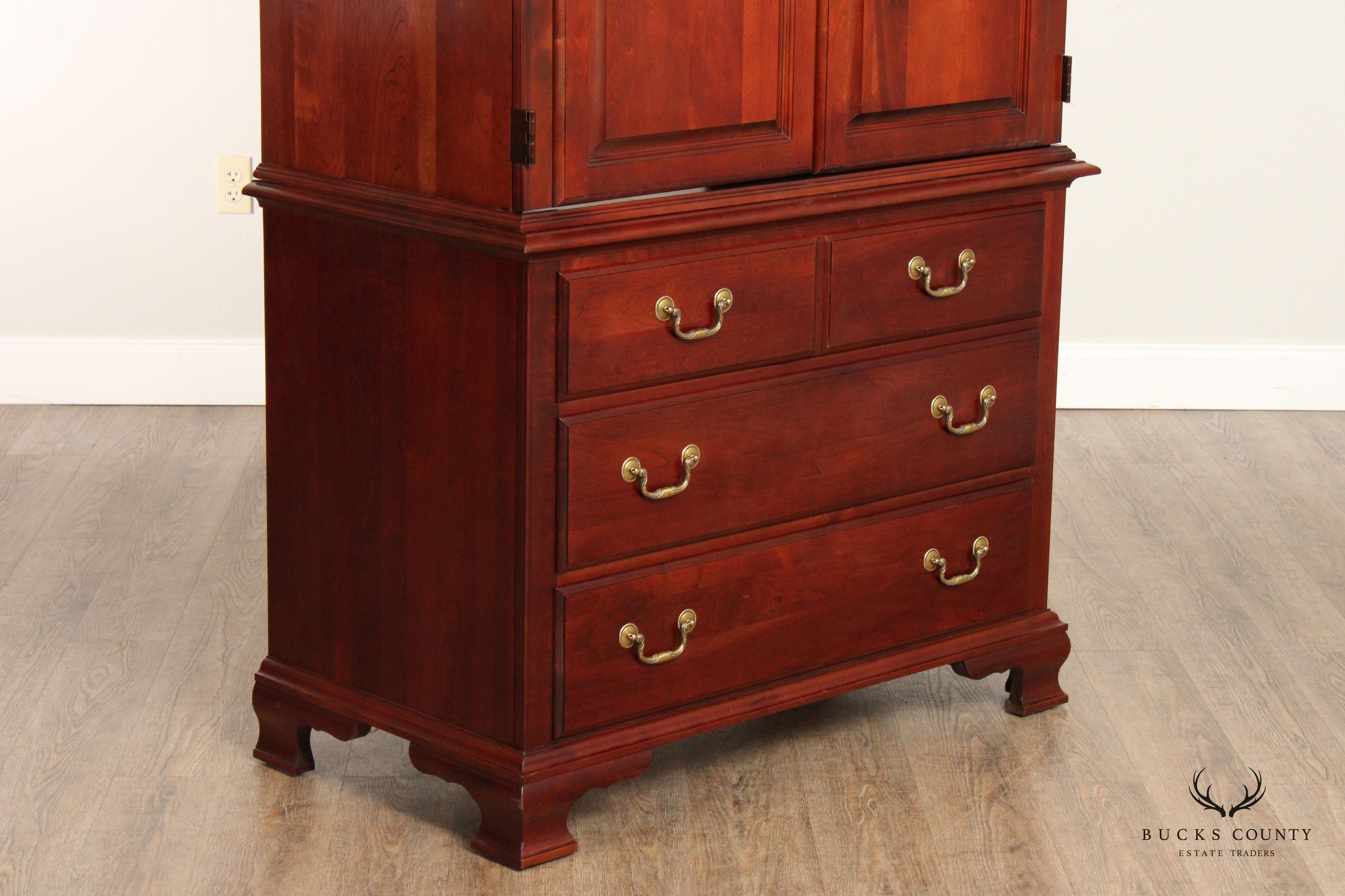 Pennsylvania House Georgian Style Cherry Armoire Door Chest