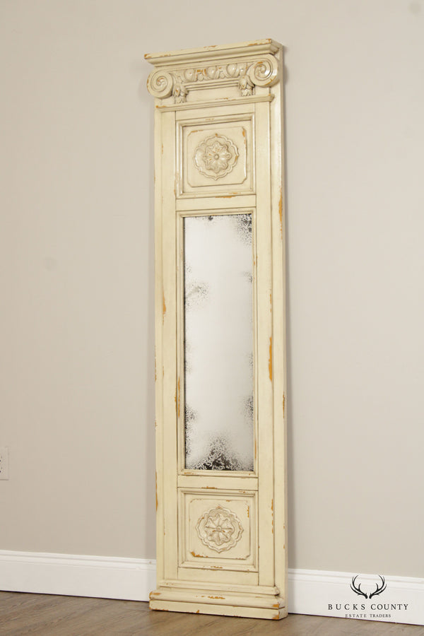 French Country Style Painted Decorative Trumeau Mirror